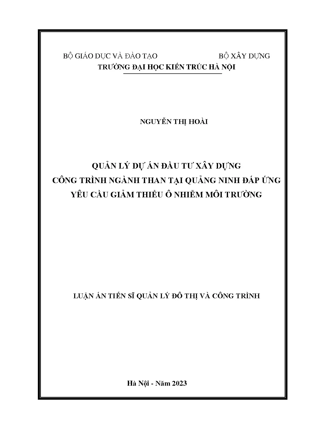 Quản lý dự án đầu tư xây dựng công trình ngành than