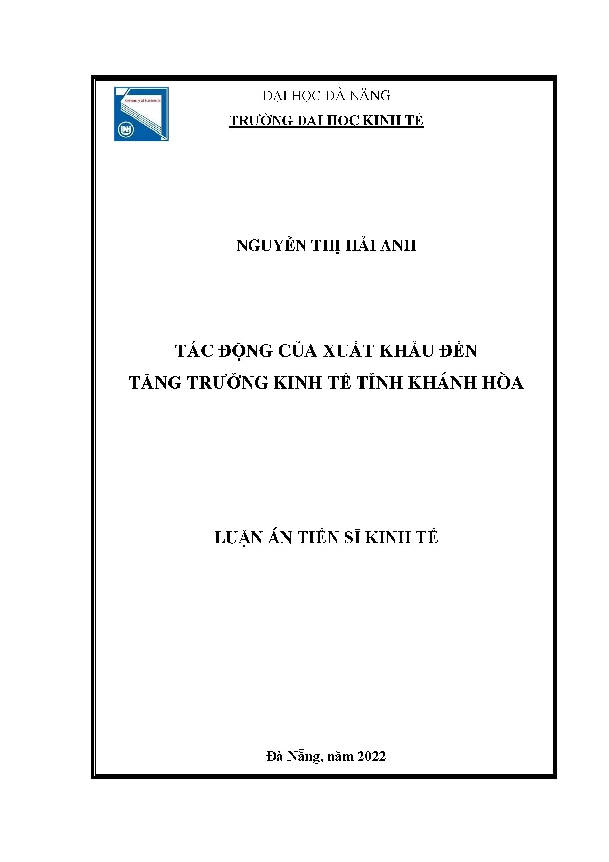 Tác động xuất khẩu đến tăng trưởng kinh tế Khánh Hòa