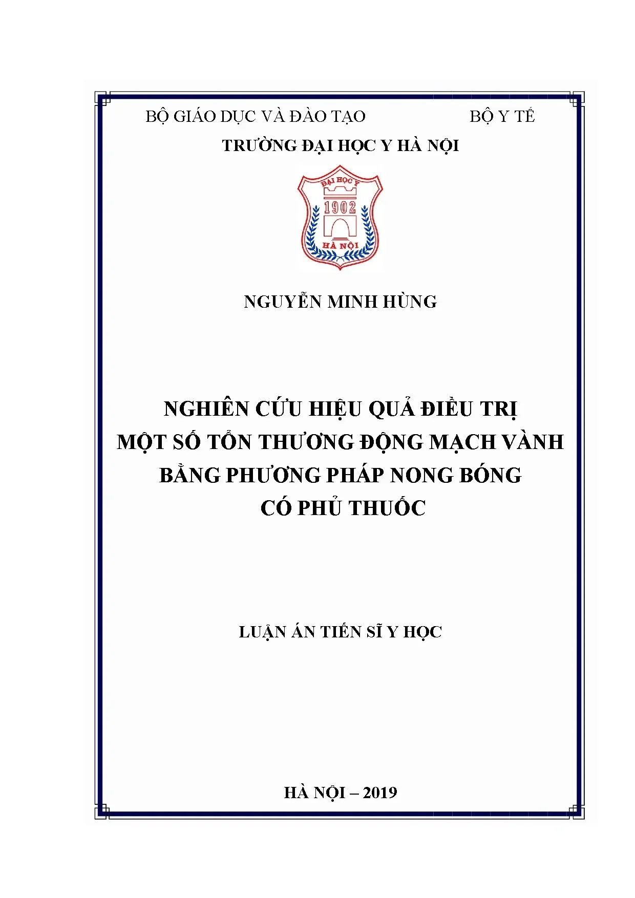 Nghiên cứu hiệu quả nong bóng phủ thuốc điều trị tổn thương động mạch vành