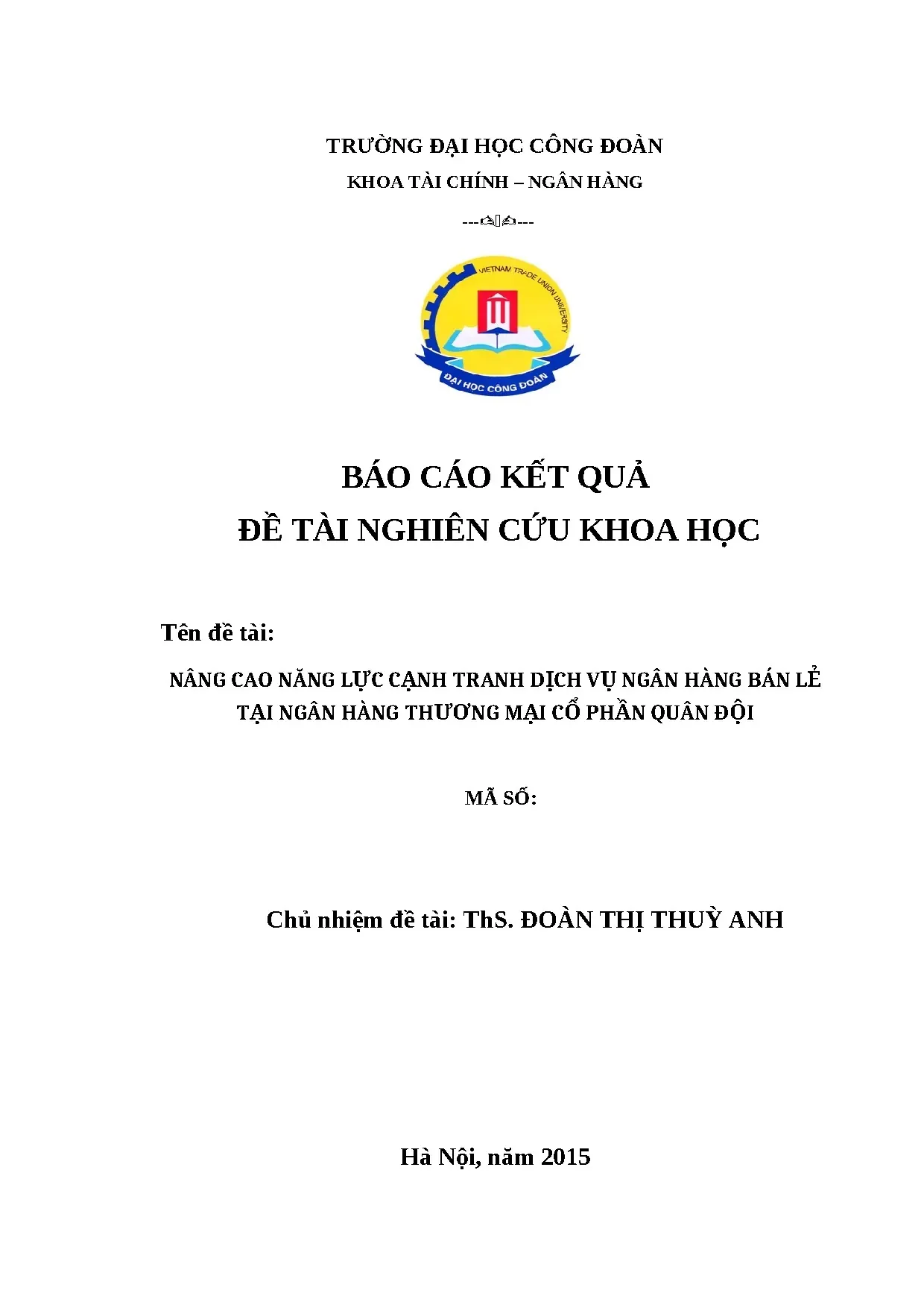 Nâng cao năng lực cạnh tranh dịch vụ ngân hàng bán lẻ tại MB
