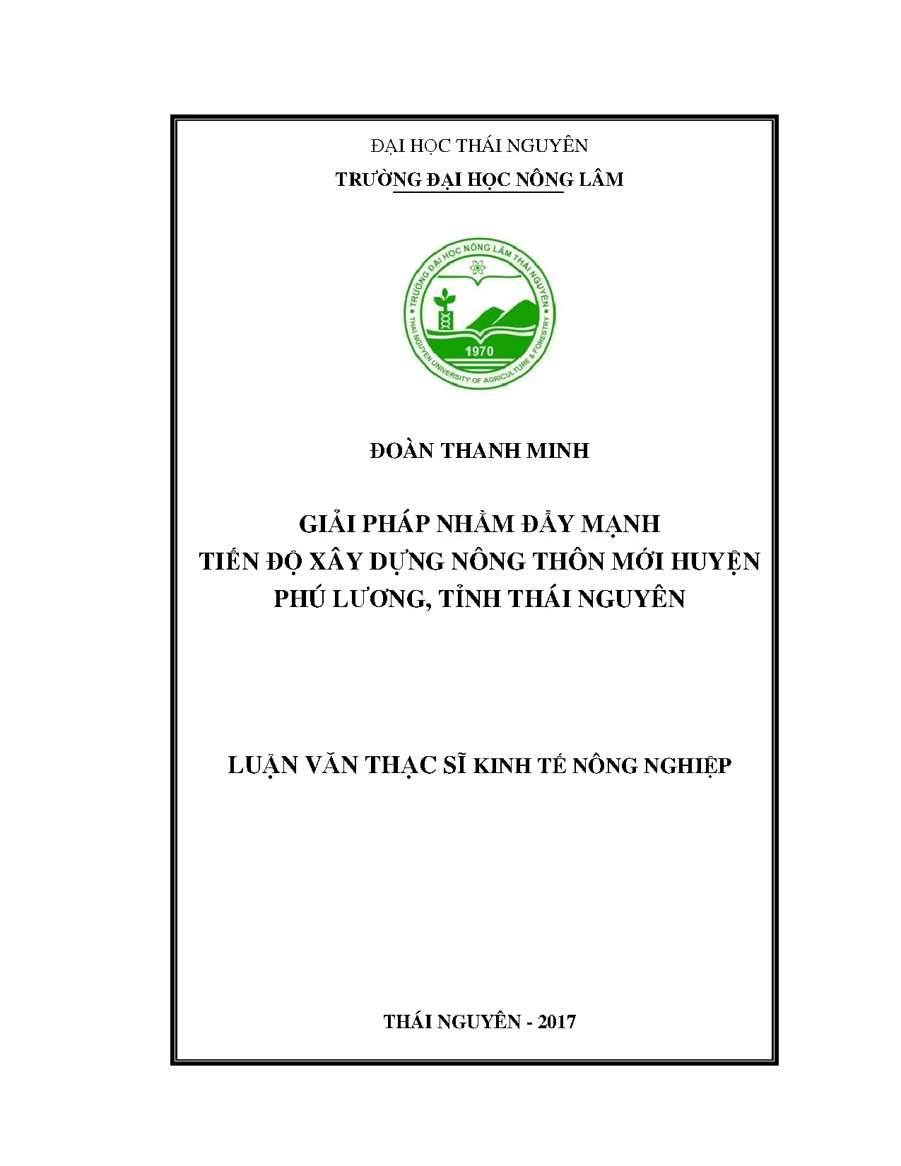 Giải pháp đẩy mạnh XD NTM huyện Phú Lương, Thái Nguyên