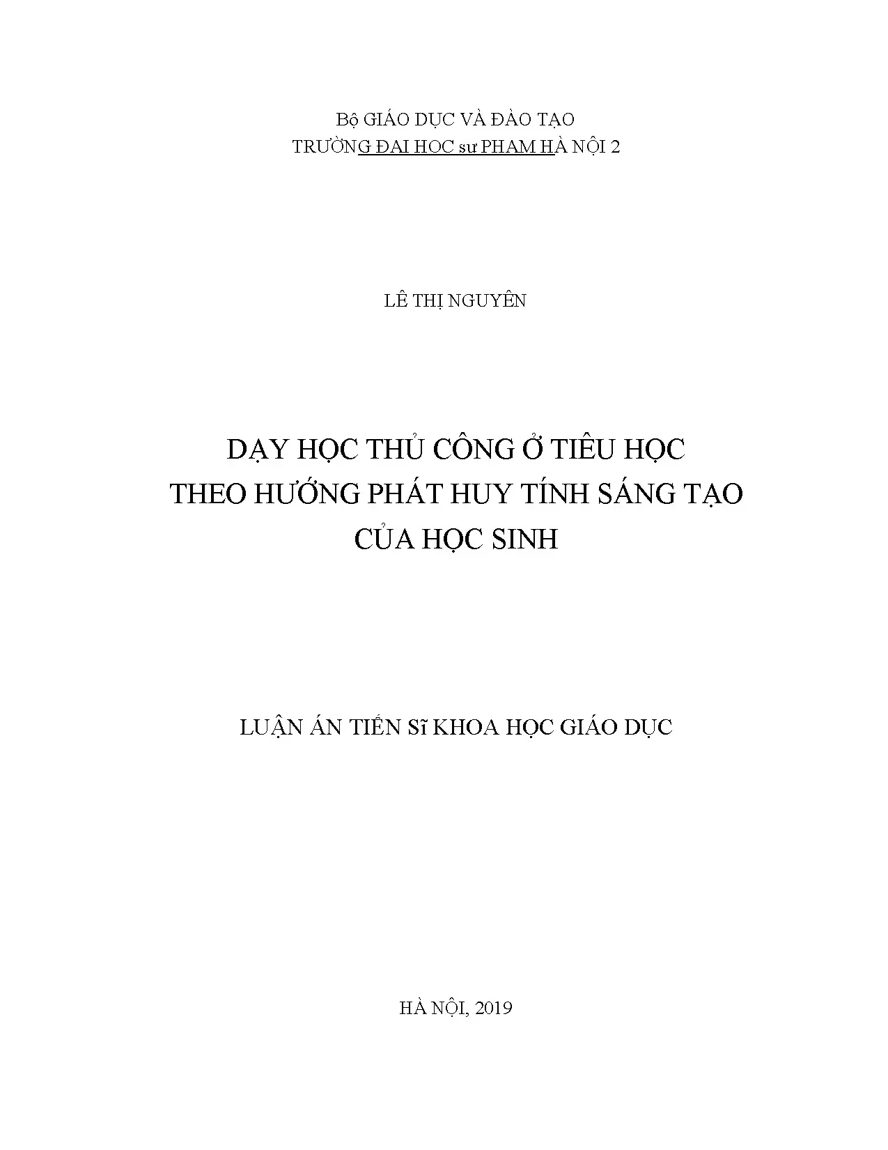 Dạy học Thủ công tiểu học phát huy sáng tạo học sinh