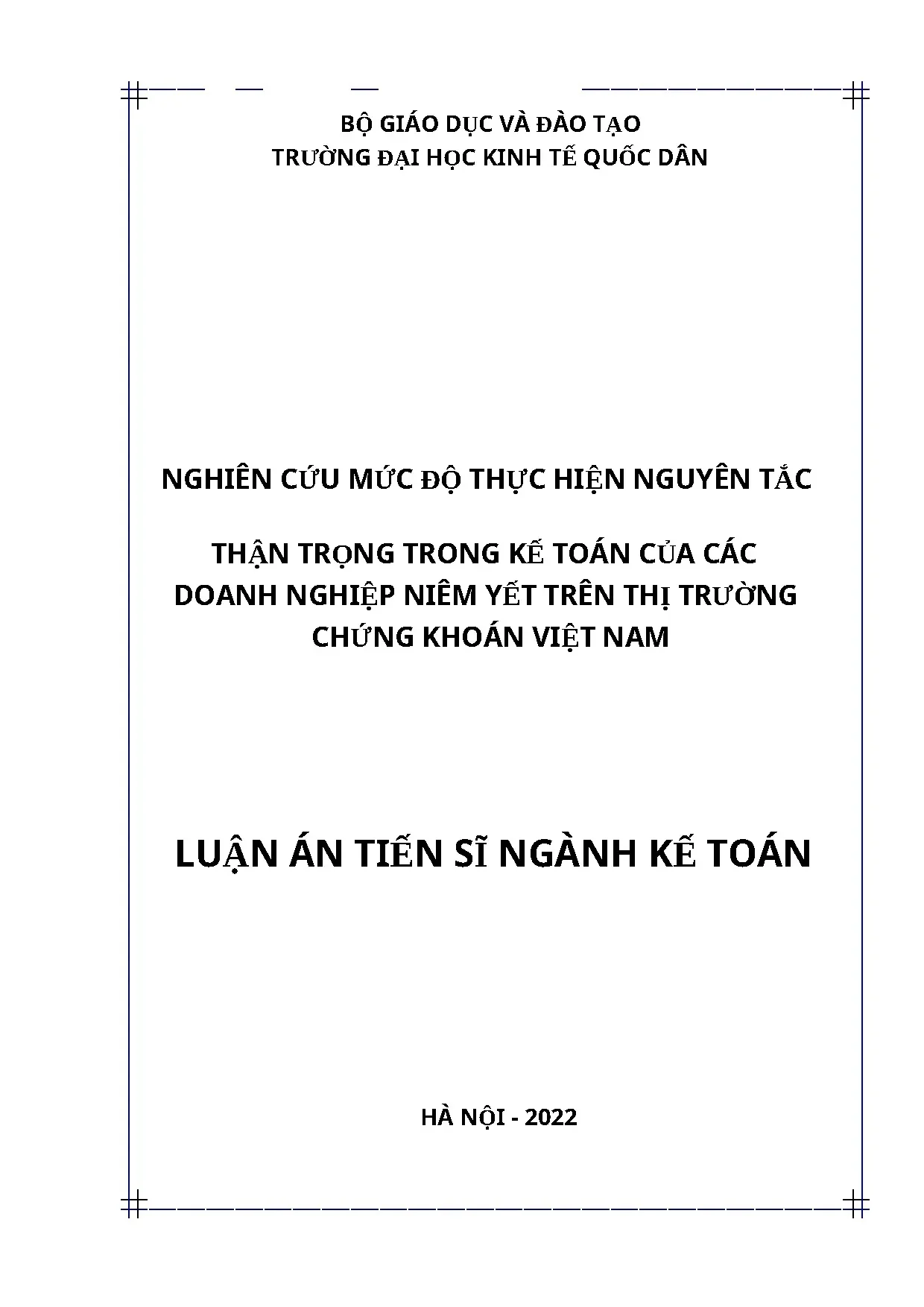 Mức độ thực hiện nguyên tắc thận trọng của doanh nghiệp niêm yết Việt Nam