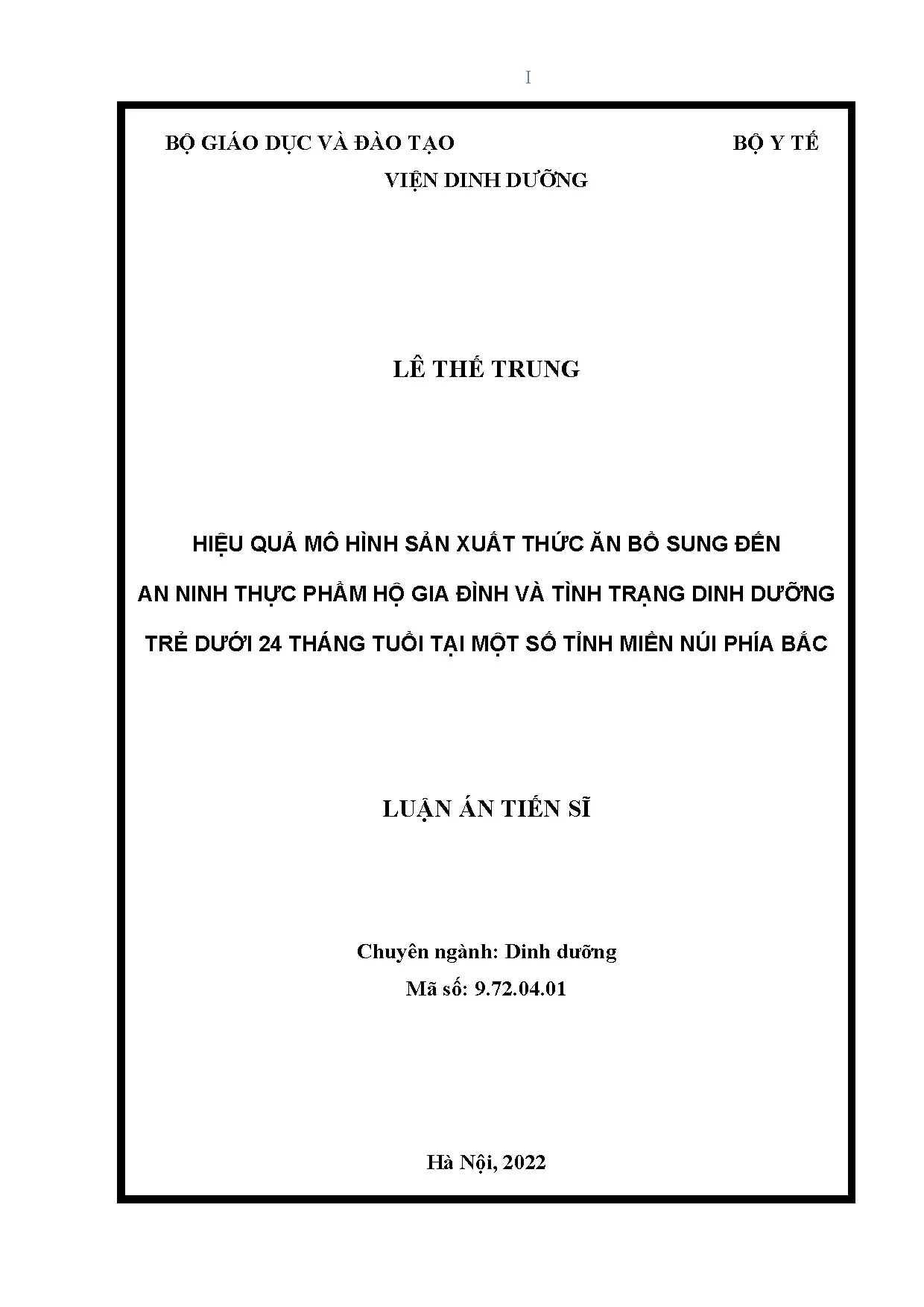 Hiệu quả mô hình sản xuất thức ăn bổ sung đến an ninh thực phẩm hộ gia đình