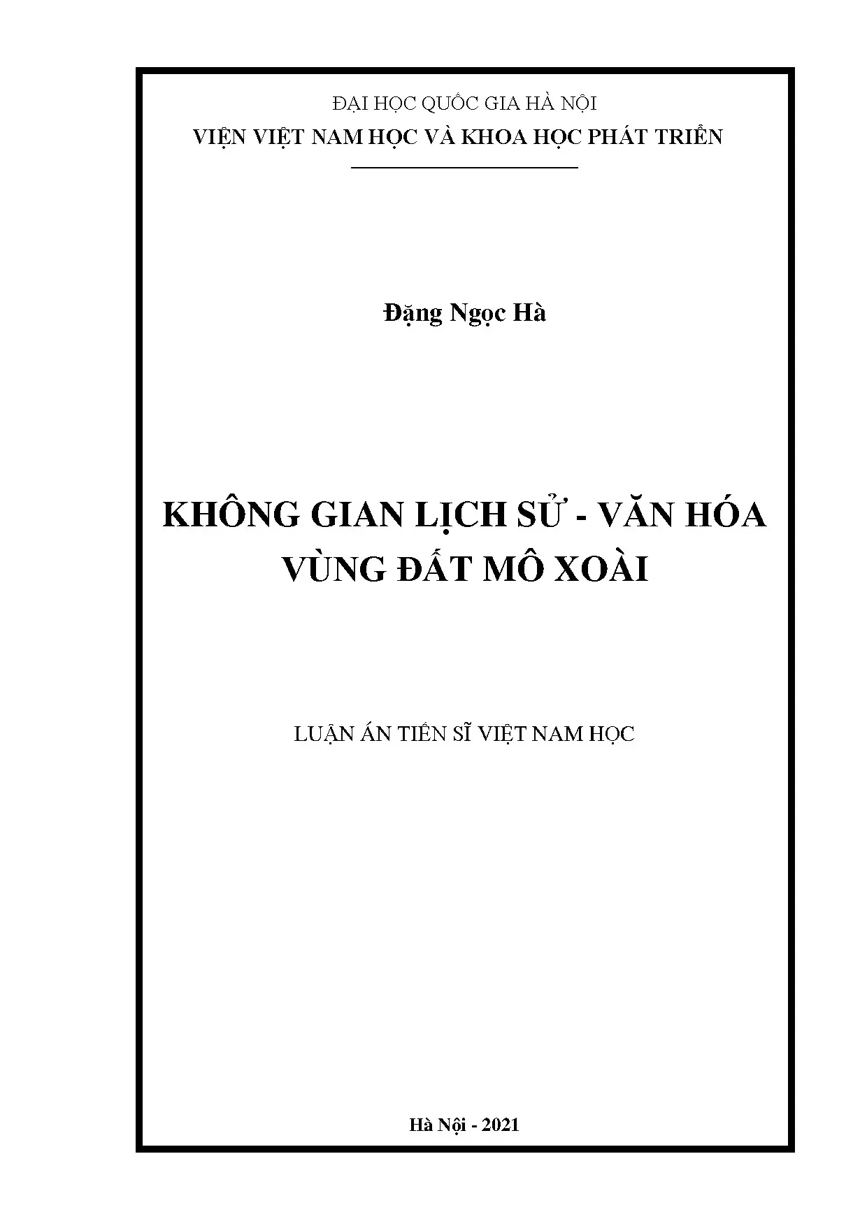 Không gian lịch sử - văn hóa vùng đất Mô Xoài luận án tiến sĩ