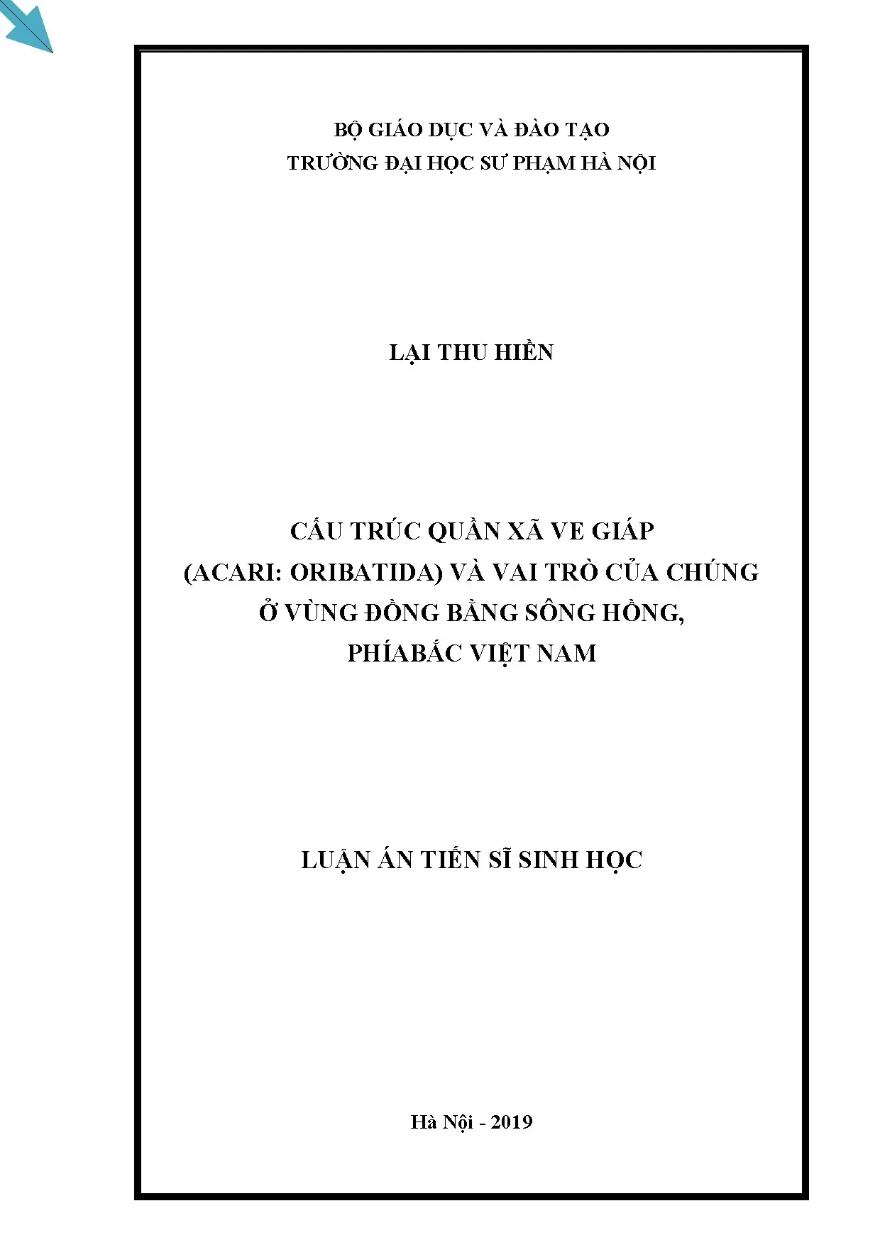 Cấu trúc quần xã ve giáp (Acari: Oribatida) vùng Đồng bằng sông Hồng