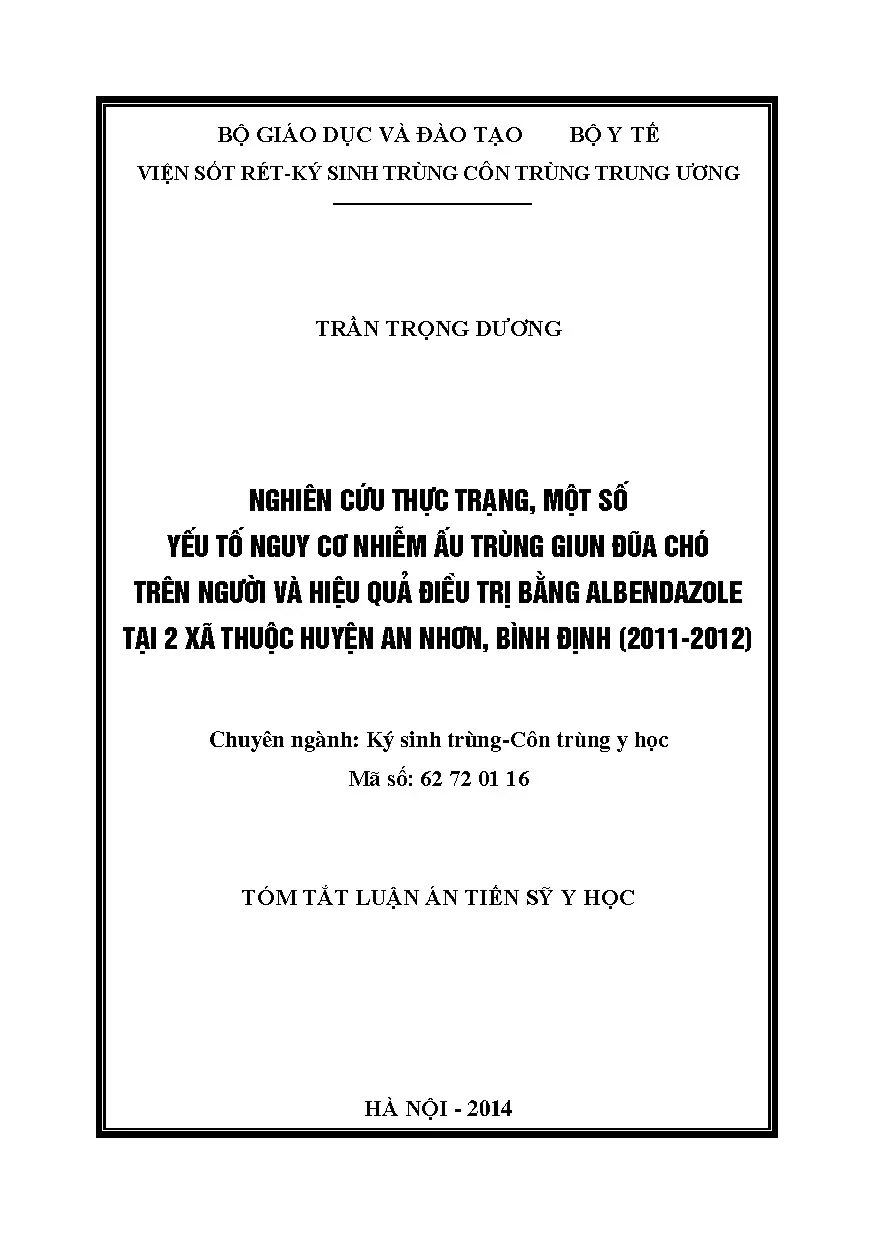 Nghiên cứu ấu trùng giun đũa chó và hiệu quả điều trị Albendazole