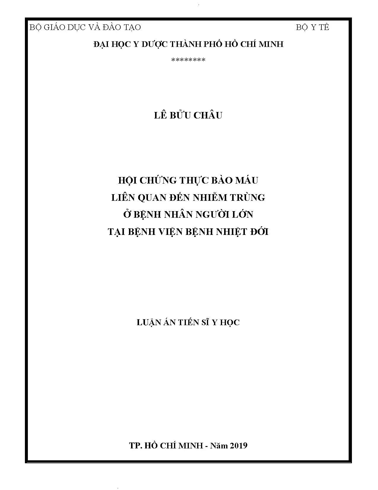 Hội chứng thực bào máu liên quan đến nhiễm trùng ở người lớn