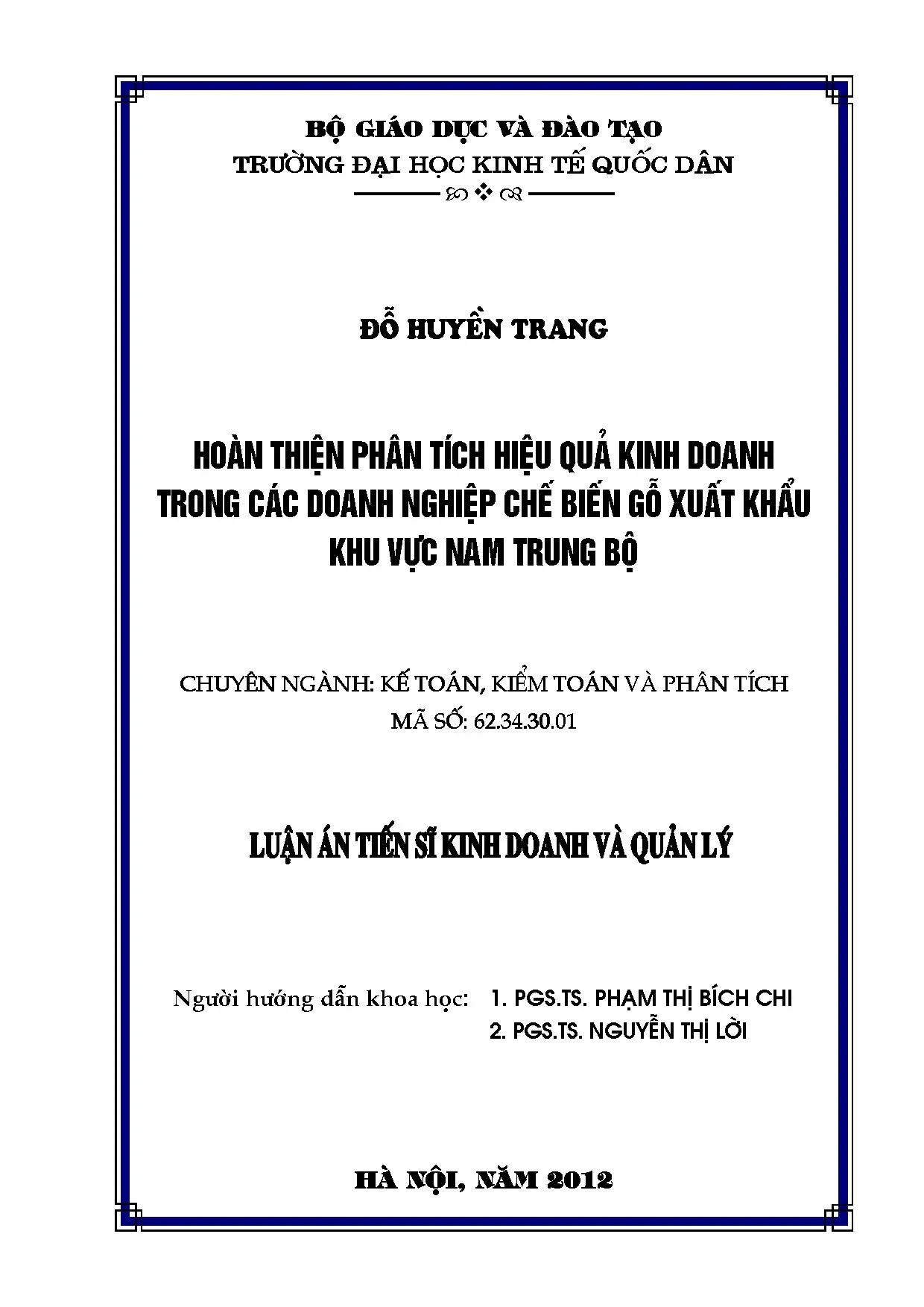 Phân tích hiệu quả kinh doanh doanh nghiệp gỗ xuất khẩu Nam Trung Bộ
