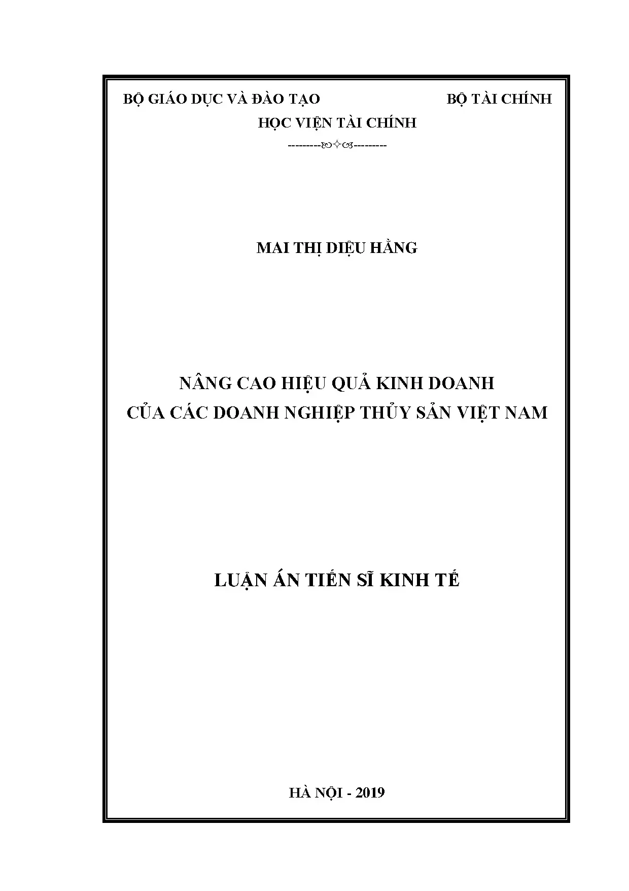 Nâng cao hiệu quả kinh doanh doanh nghiệp thủy sản Việt Nam