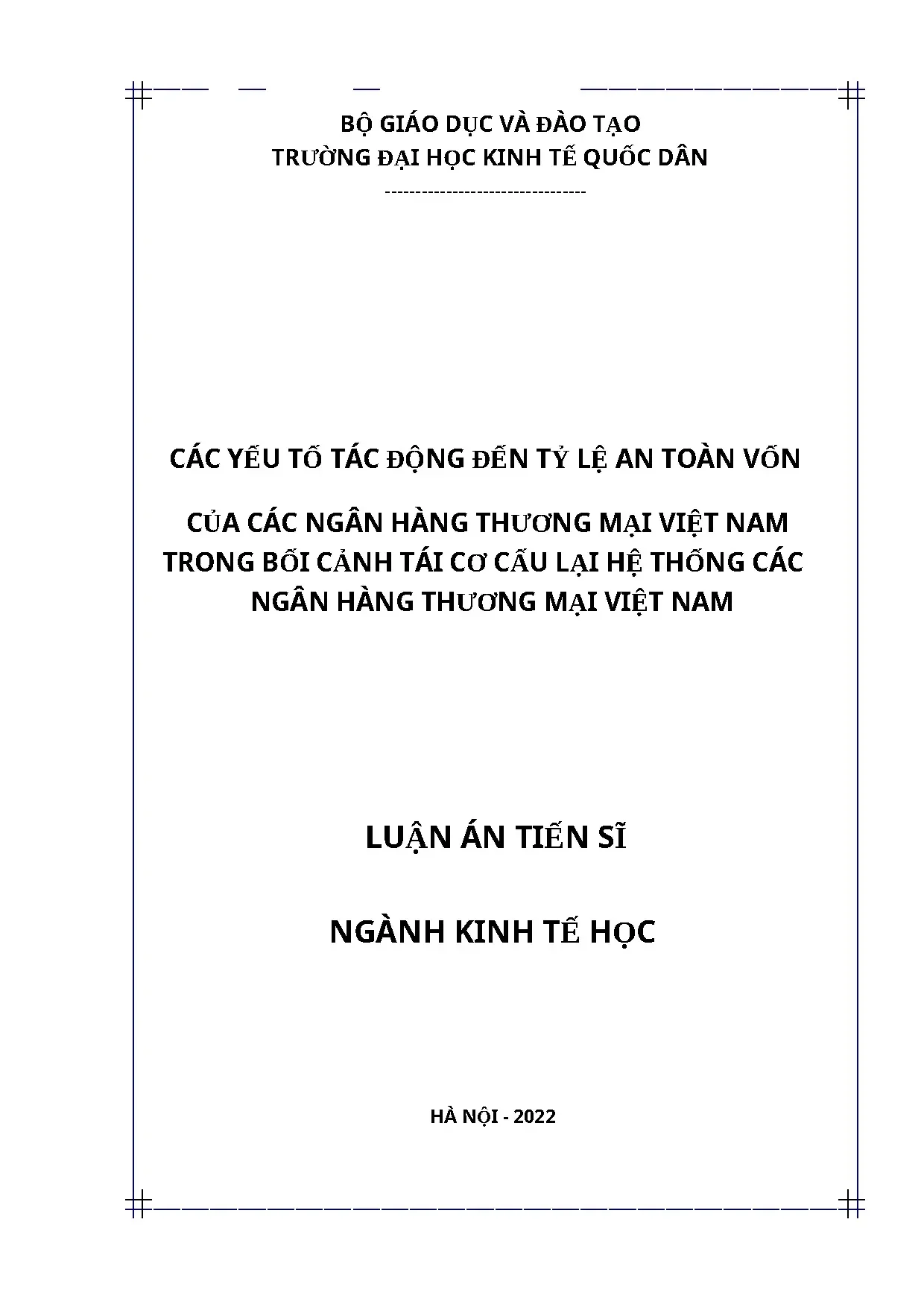 Yếu tố tác động tỷ lệ an toàn vốn NHTM Việt Nam