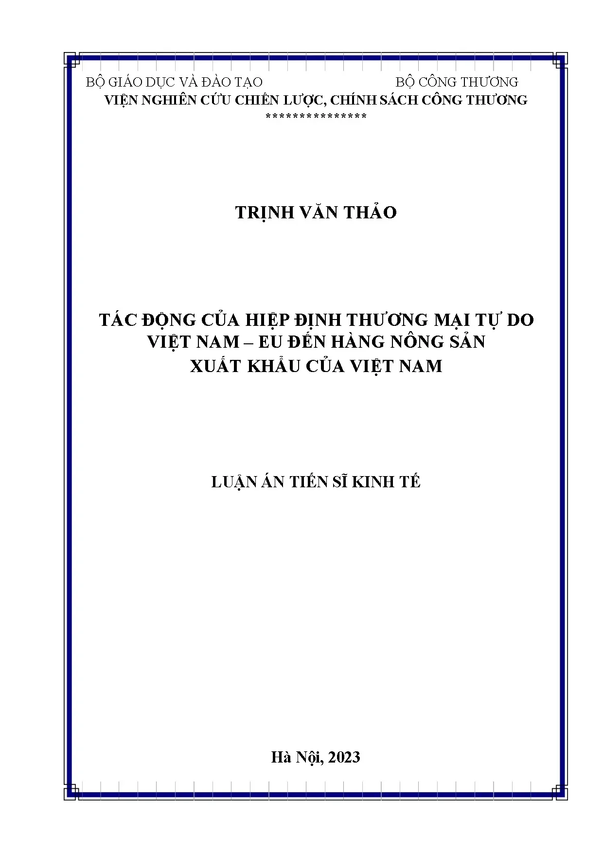 Tác động EVFTA đến nông sản xuất khẩu Việt Nam (2023)