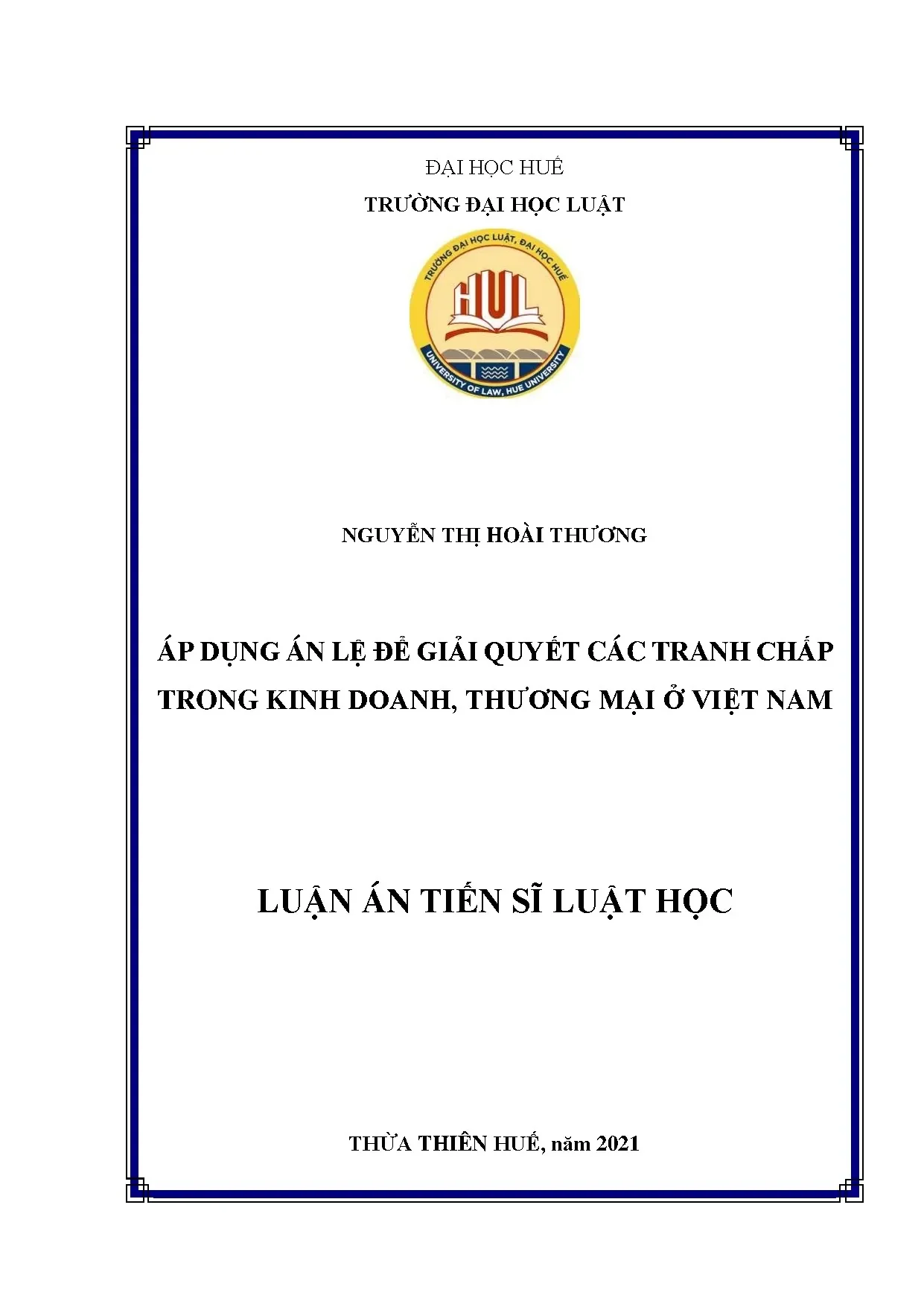 Áp dụng án lệ giải quyết tranh chấp kinh doanh thương mại Việt Nam