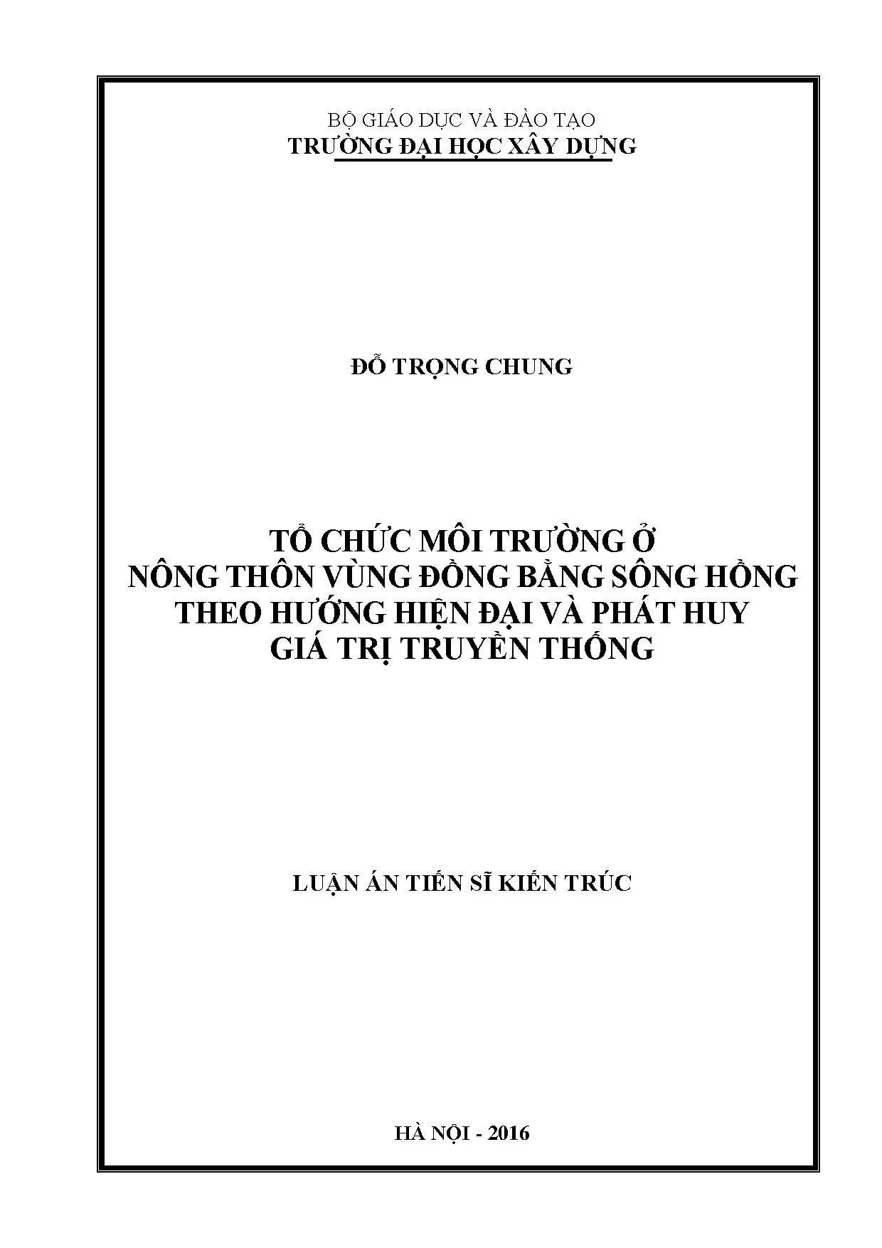 Tổ chức môi trường nông thôn ĐBSH: Hiện đại và truyền thống