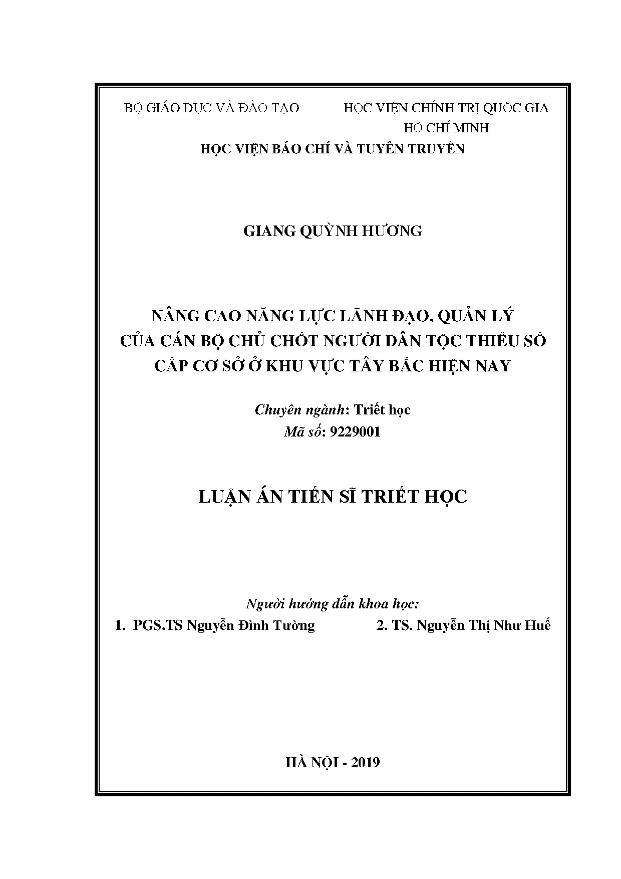 Nâng cao năng lực lãnh đạo quản lý cán bộ DTTS Tây Bắc