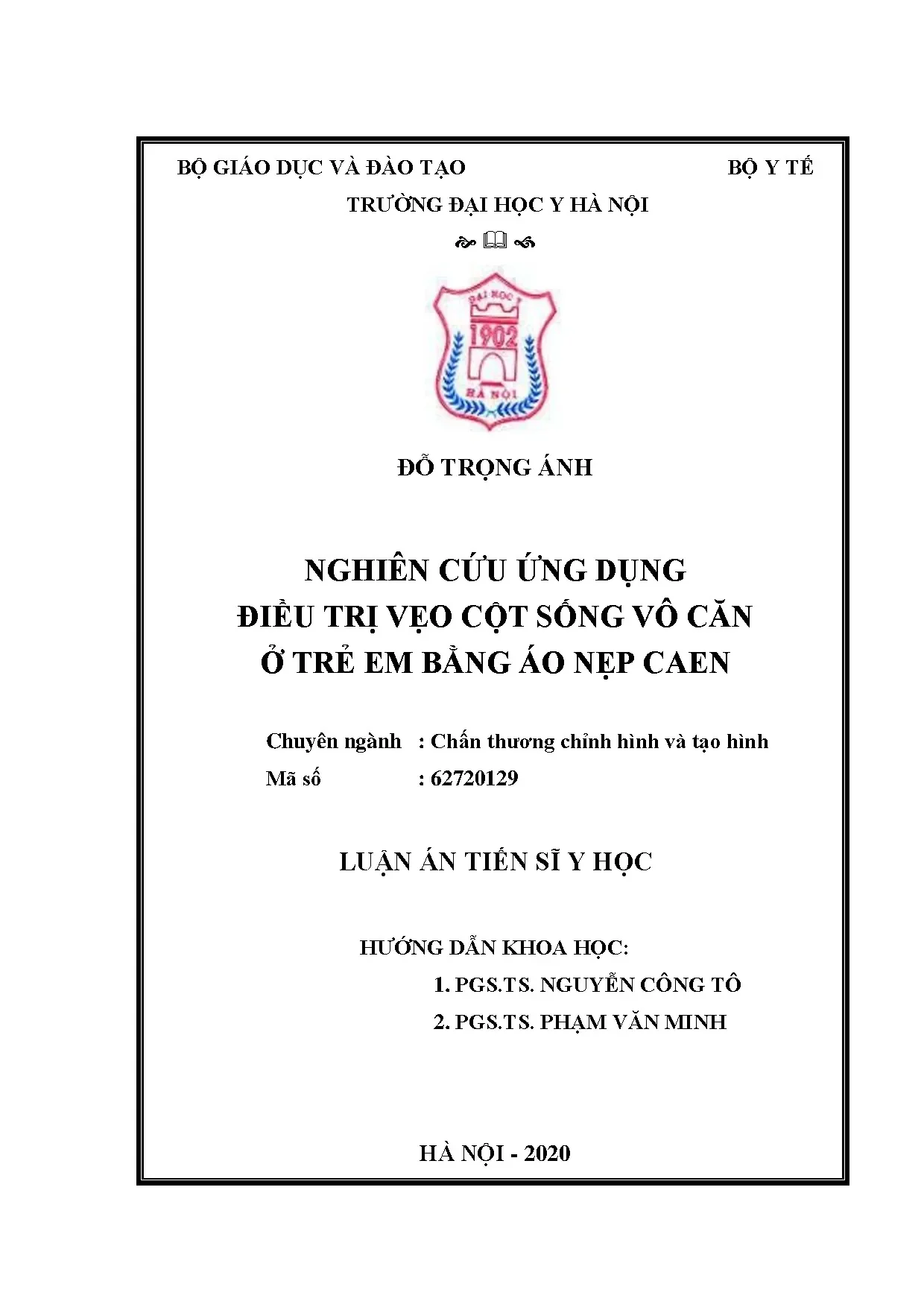 Điều trị vẹo cột sống vô căn ở trẻ em bằng áo nẹp CAEN
