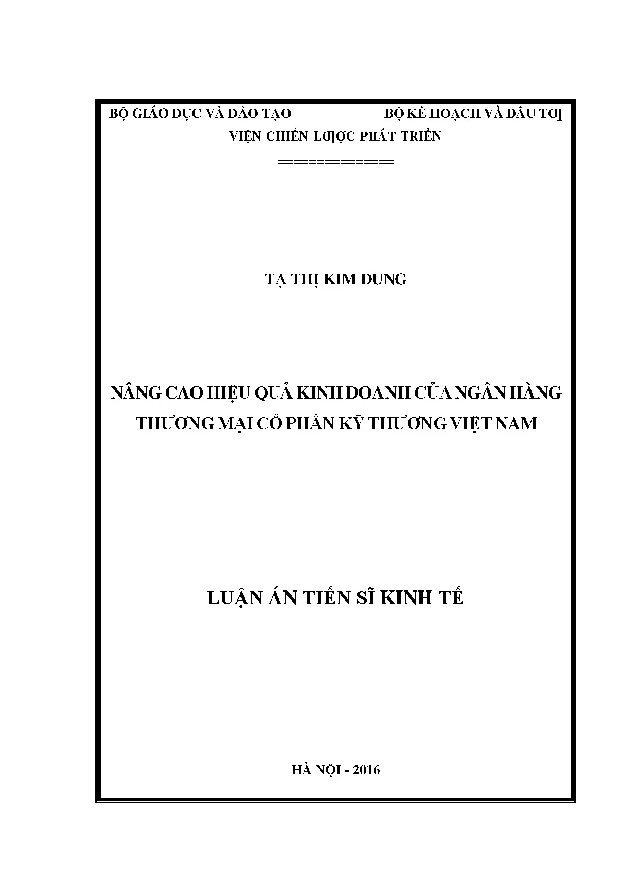 Nâng cao hiệu quả kinh doanh ngân hàng Techcombank giai đoạn 2010-2014