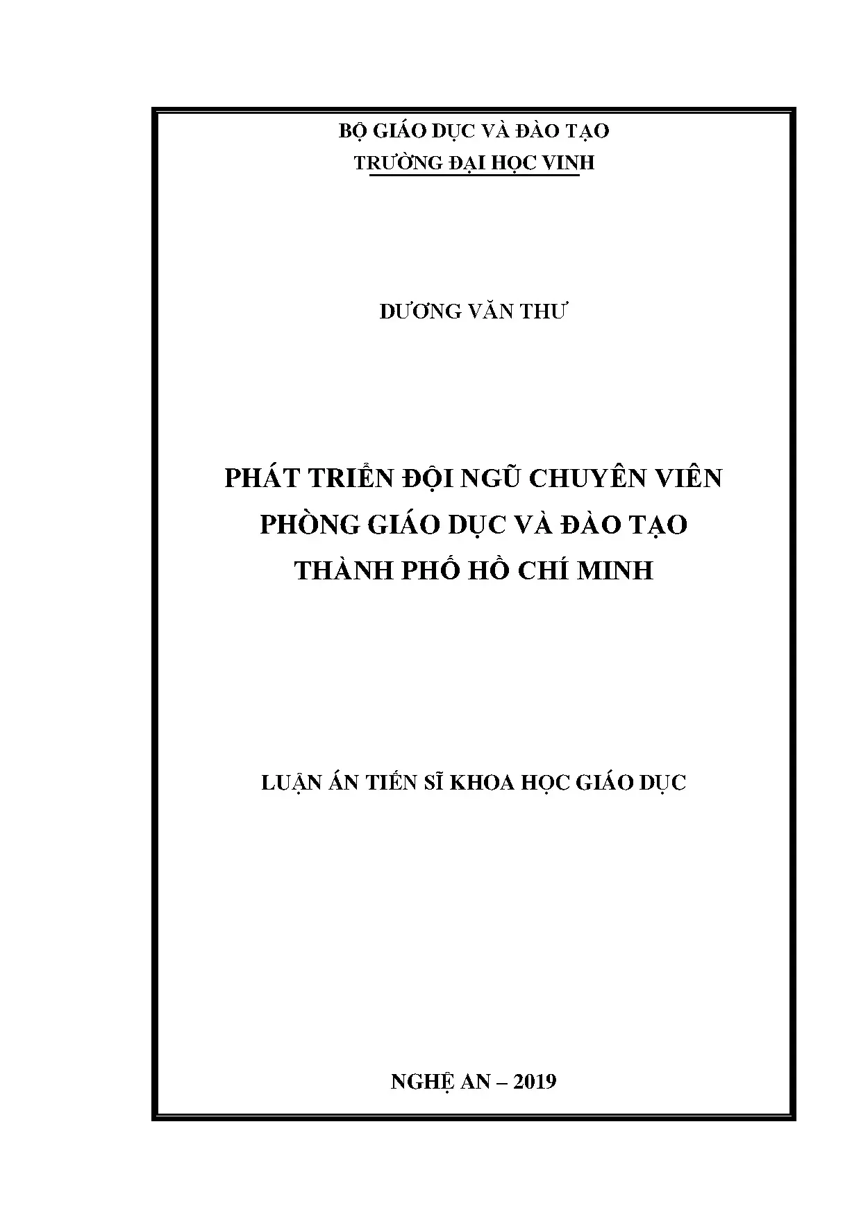 Phát triển đội ngũ chuyên viên Phòng GD&ĐT TP.HCM