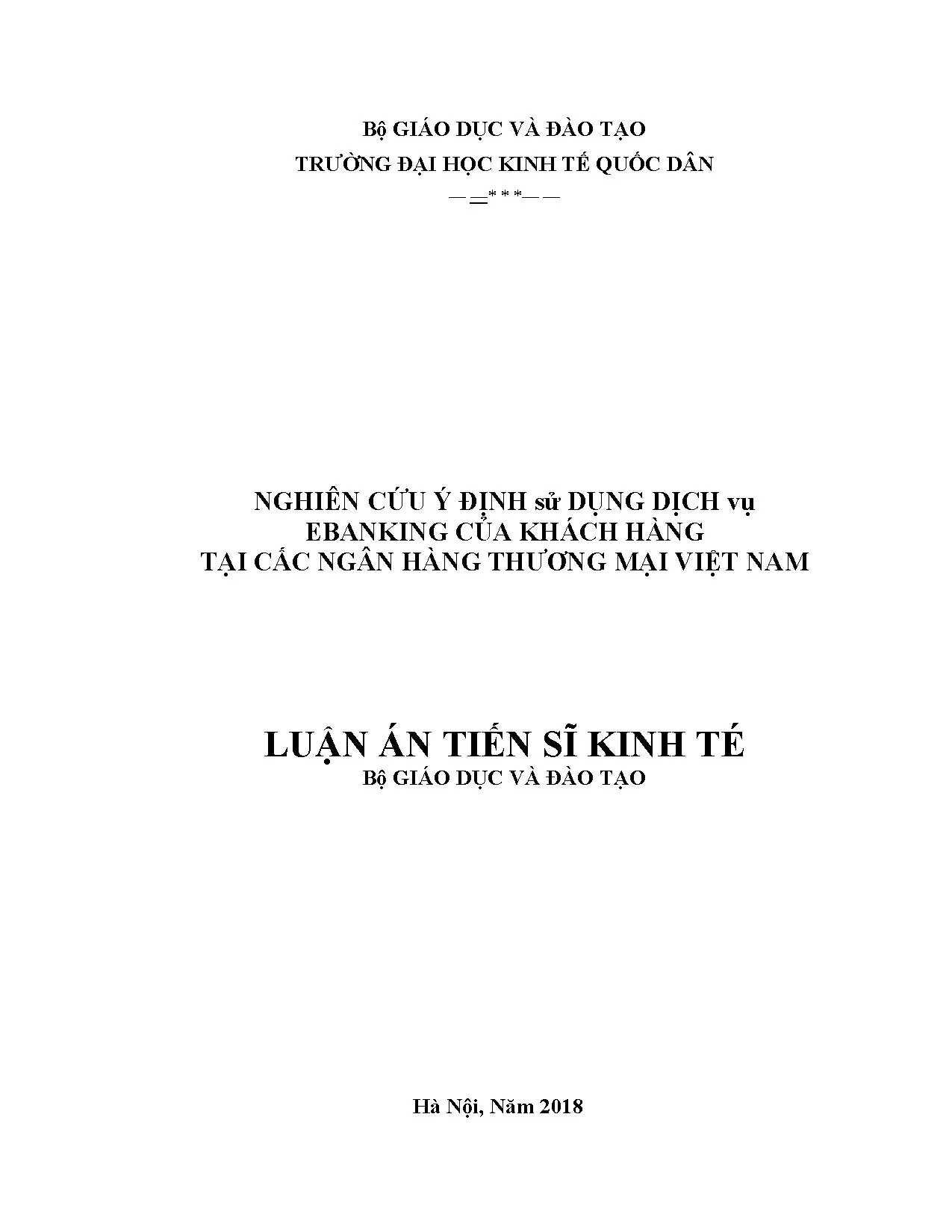 Ý định sử dụng Ebanking tại ngân hàng thương mại Việt Nam