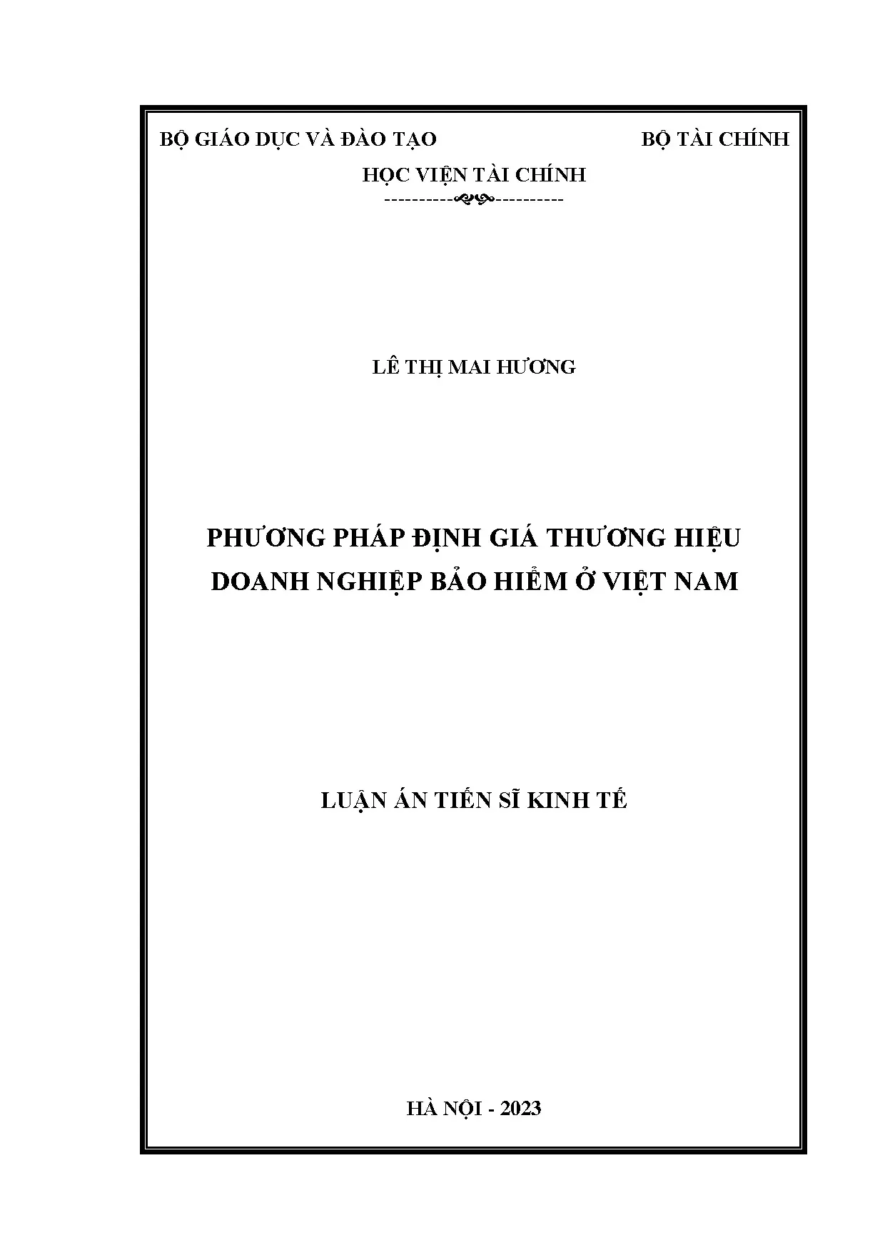 Phương pháp định giá thương hiệu doanh nghiệp bảo hiểm tại Việt Nam