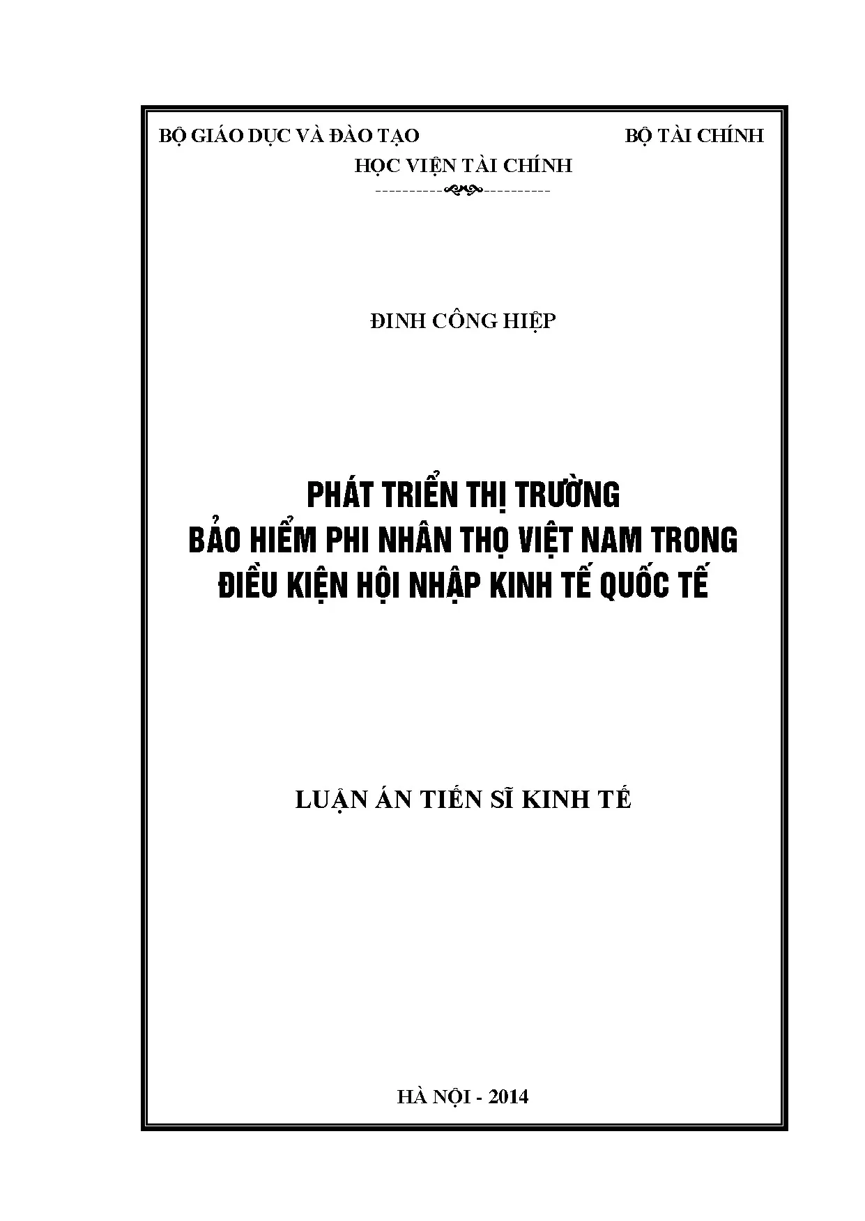 Phát triển thị trường bảo hiểm phi nhân thọ Việt Nam trong hội nhập