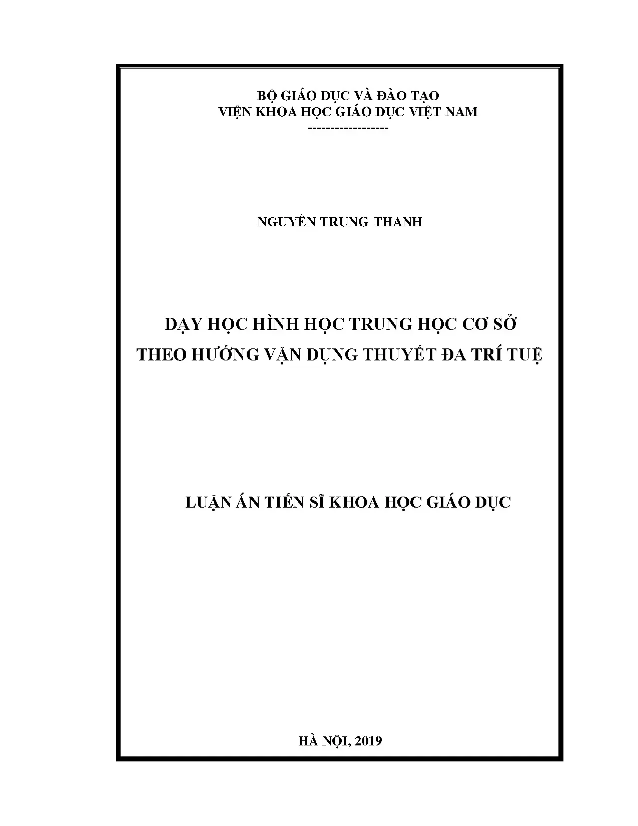 Phương pháp dạy hình học THCS theo thuyết đa trí tuệ
