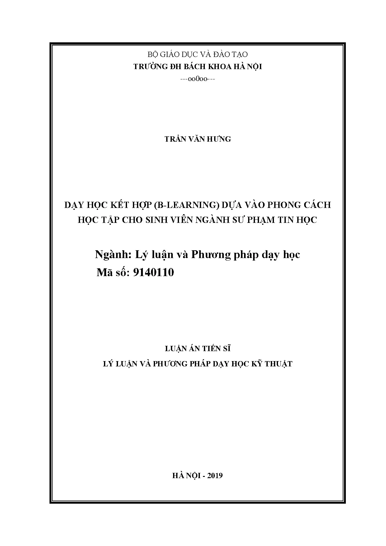 Dạy học B-learning theo phong cách học tập SV Sư phạm Tin học
