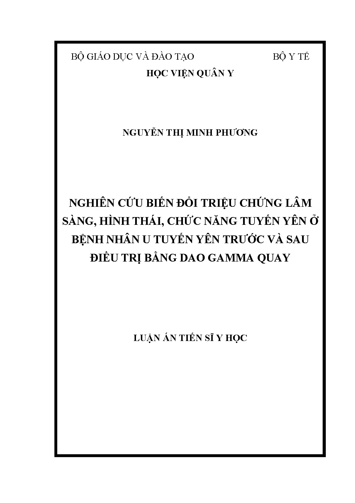 Biến đổi triệu chứng lâm sàng u tuyến yên sau điều trị dao gamma