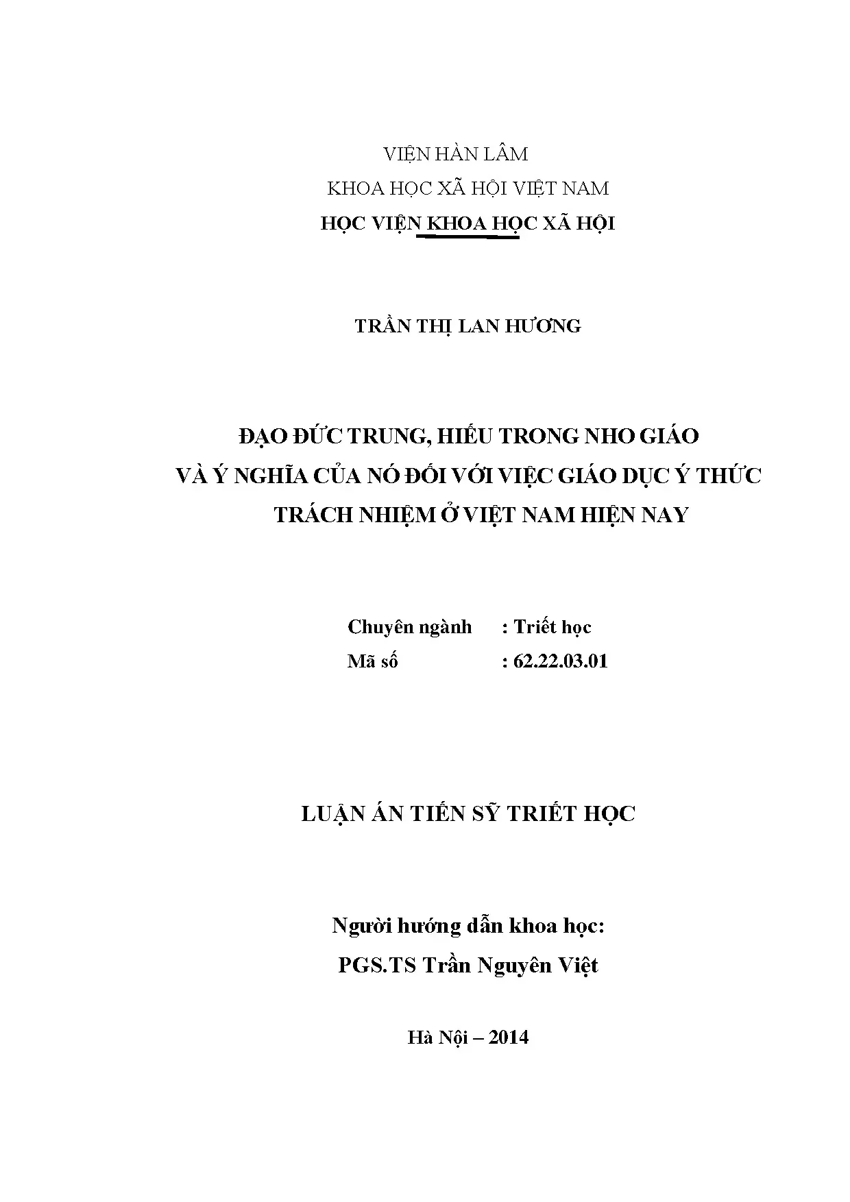 Nho giáo đạo đức: trung, hiếu và giáo dục trách nhiệm