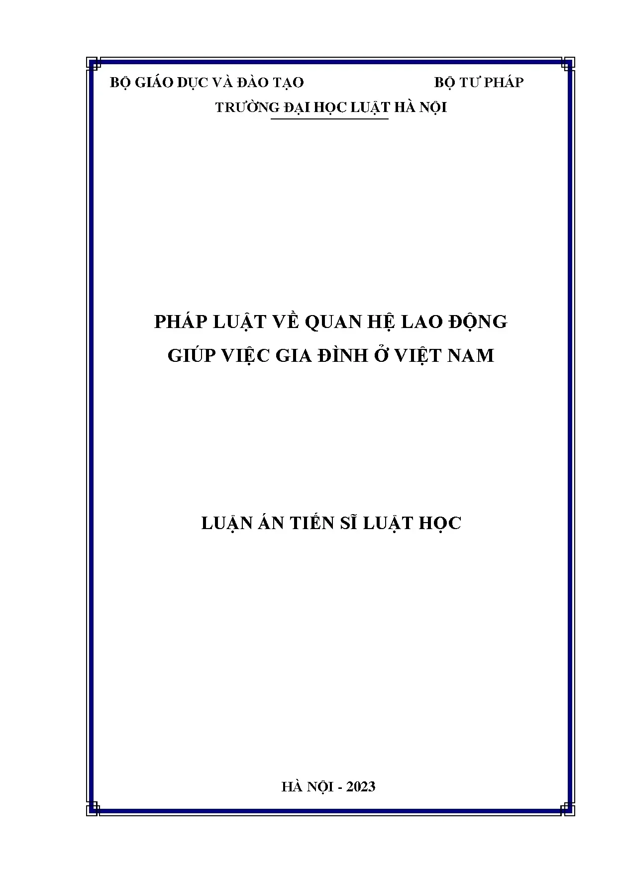 Pháp luật về quan hệ lao động giúp việc gia đình ở Việt Nam