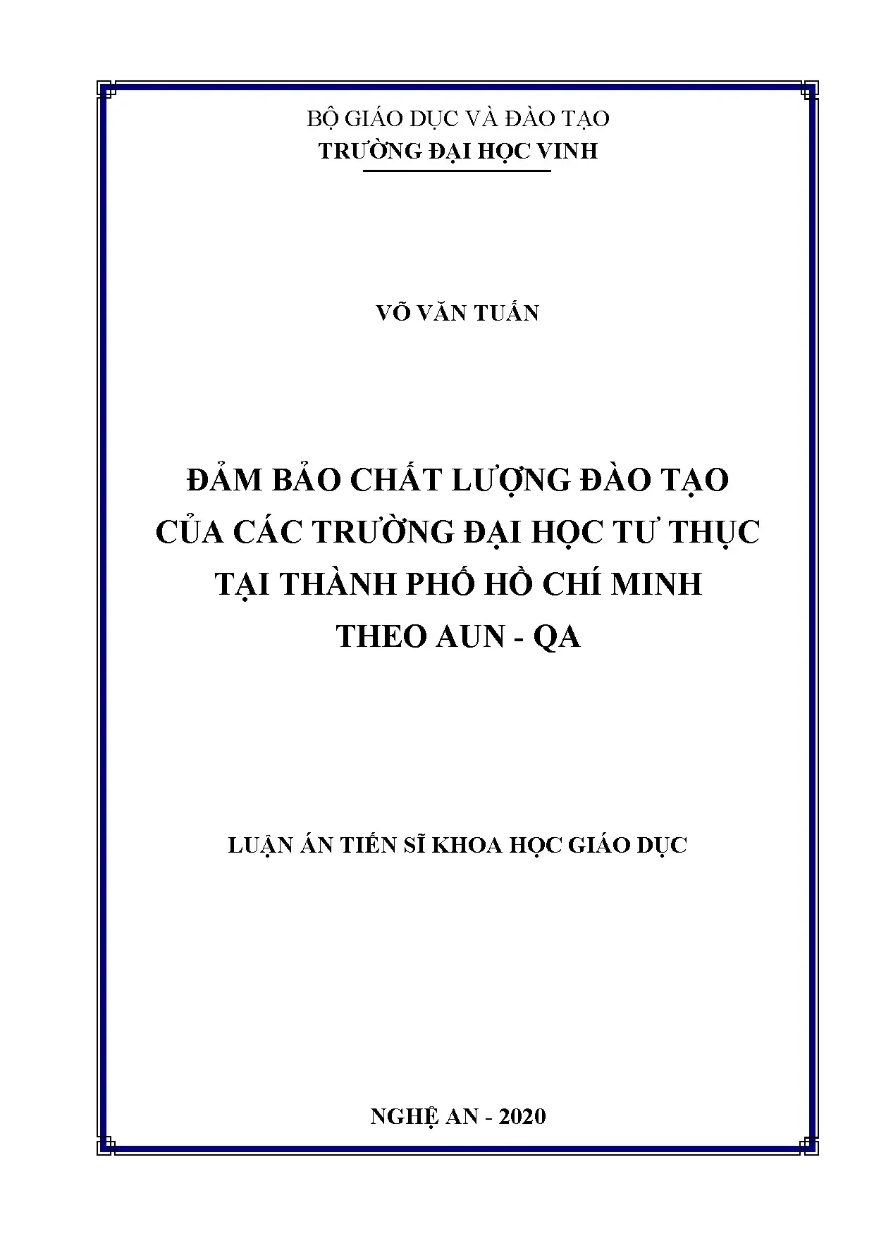 Đảm bảo chất lượng đào tạo trường ĐH tư thục TP.HCM theo AUN-QA
