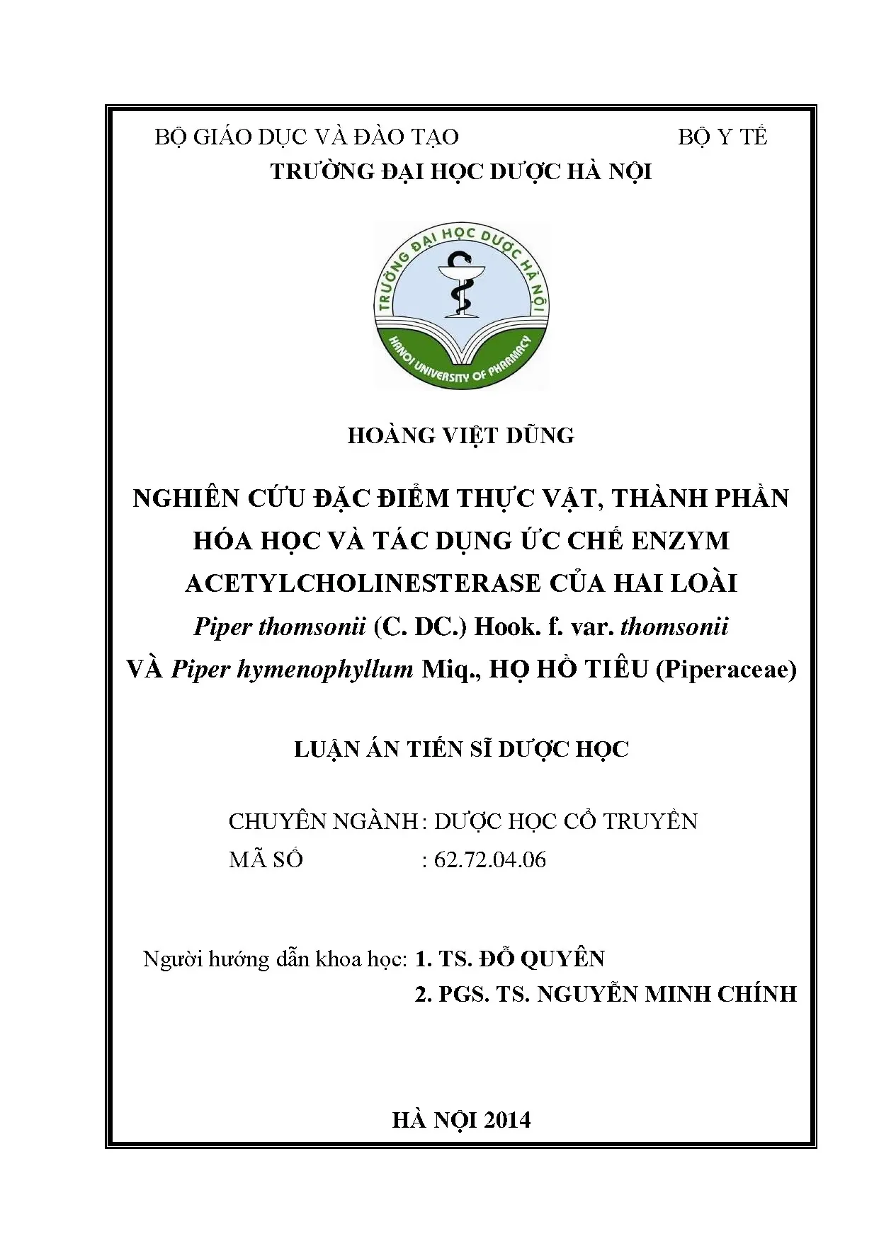 Nghiên cứu thành phần hóa học và ức chế acetylcholinesterase