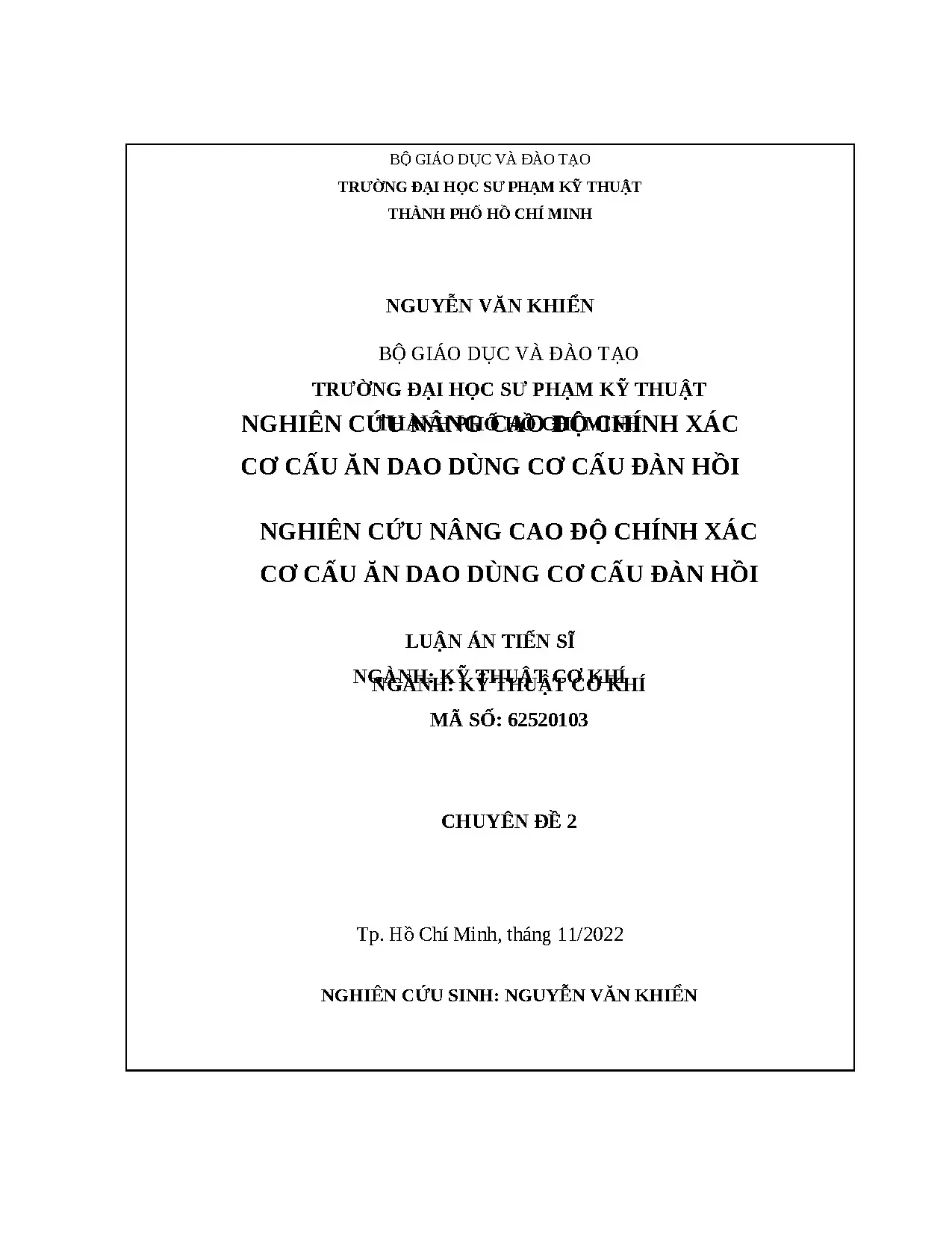 Nghiên cứu nâng cao độ chính xác cơ cấu ăn dao bằng cơ cấu đàn hồi
