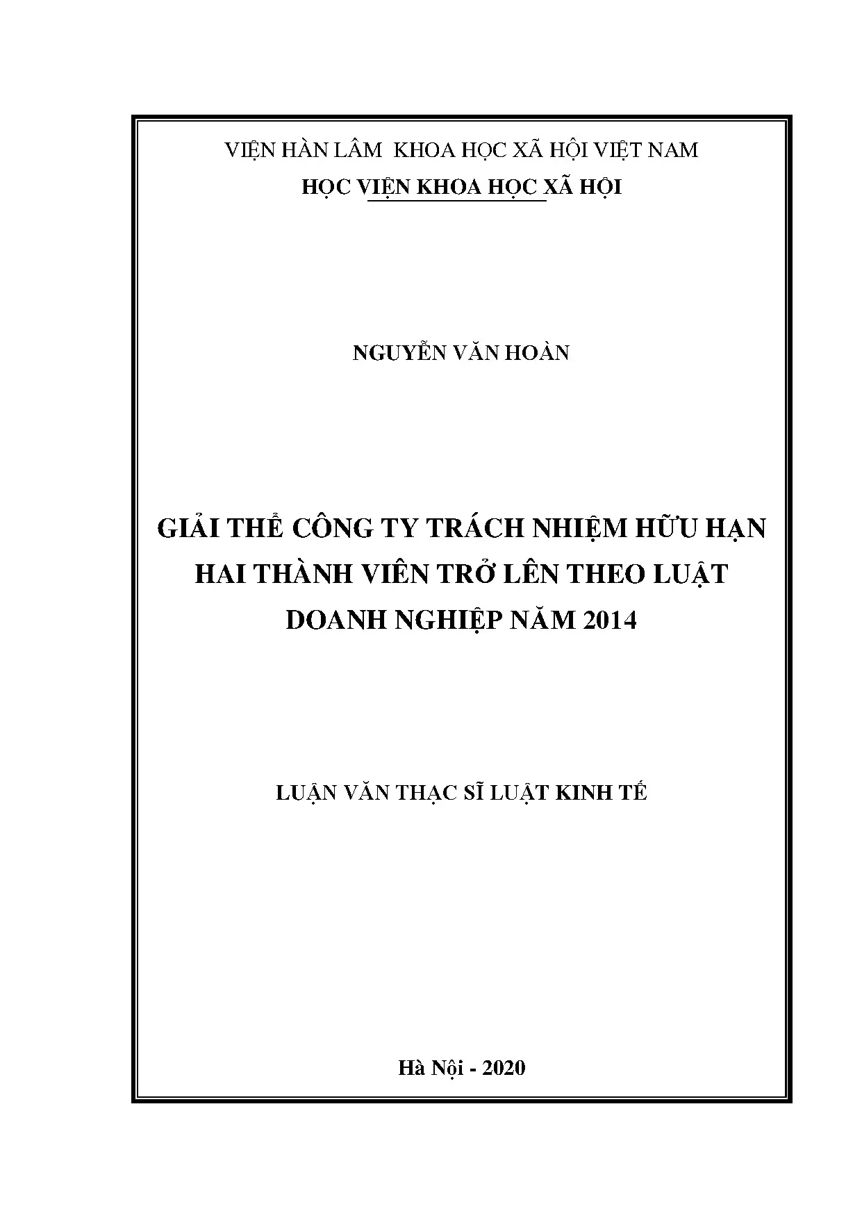 Giải thể công ty TNHH hai thành viên trở lên theo Luật Doanh nghiệp 2014