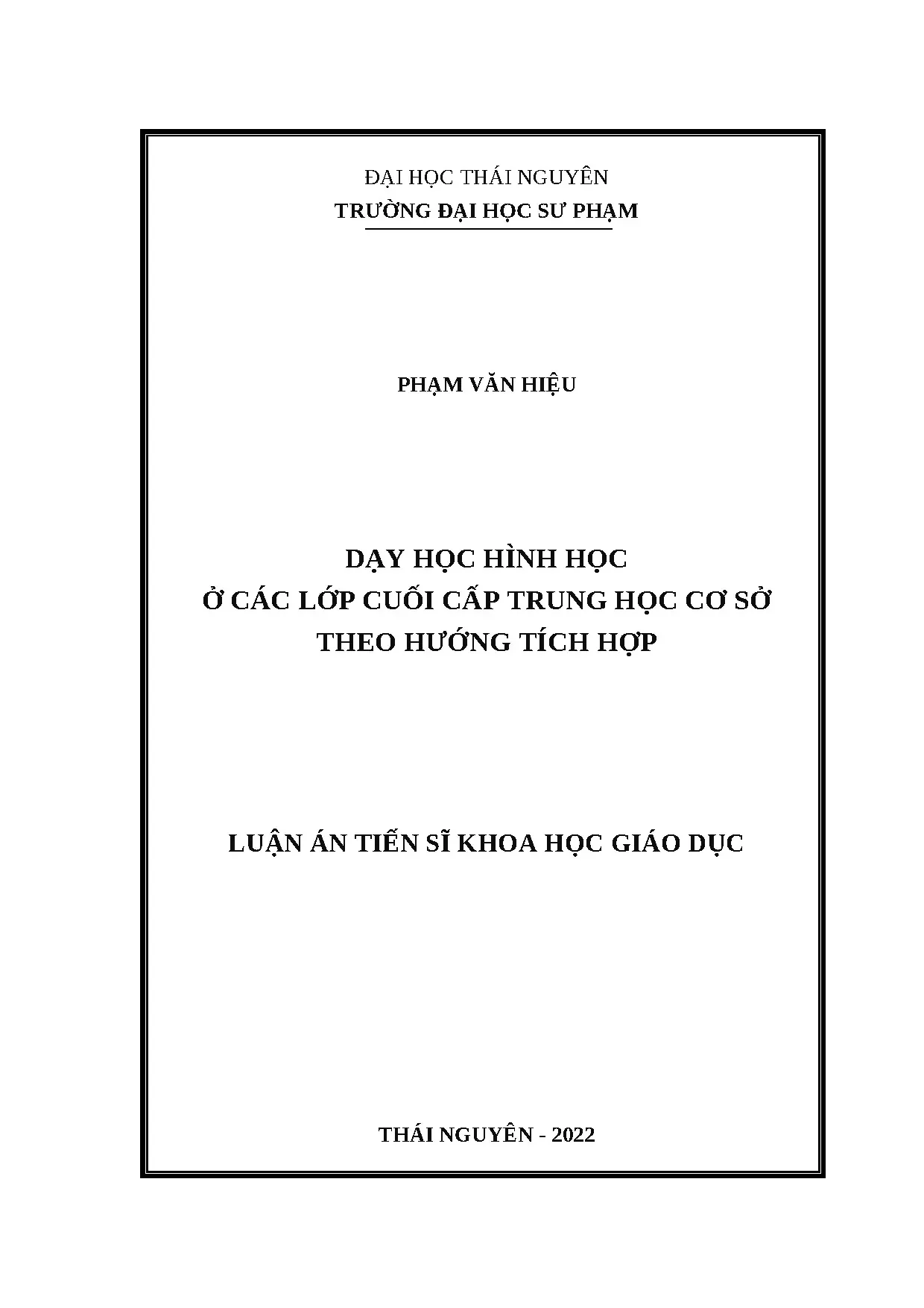 Dạy học Hình học THCS theo hướng tích hợp