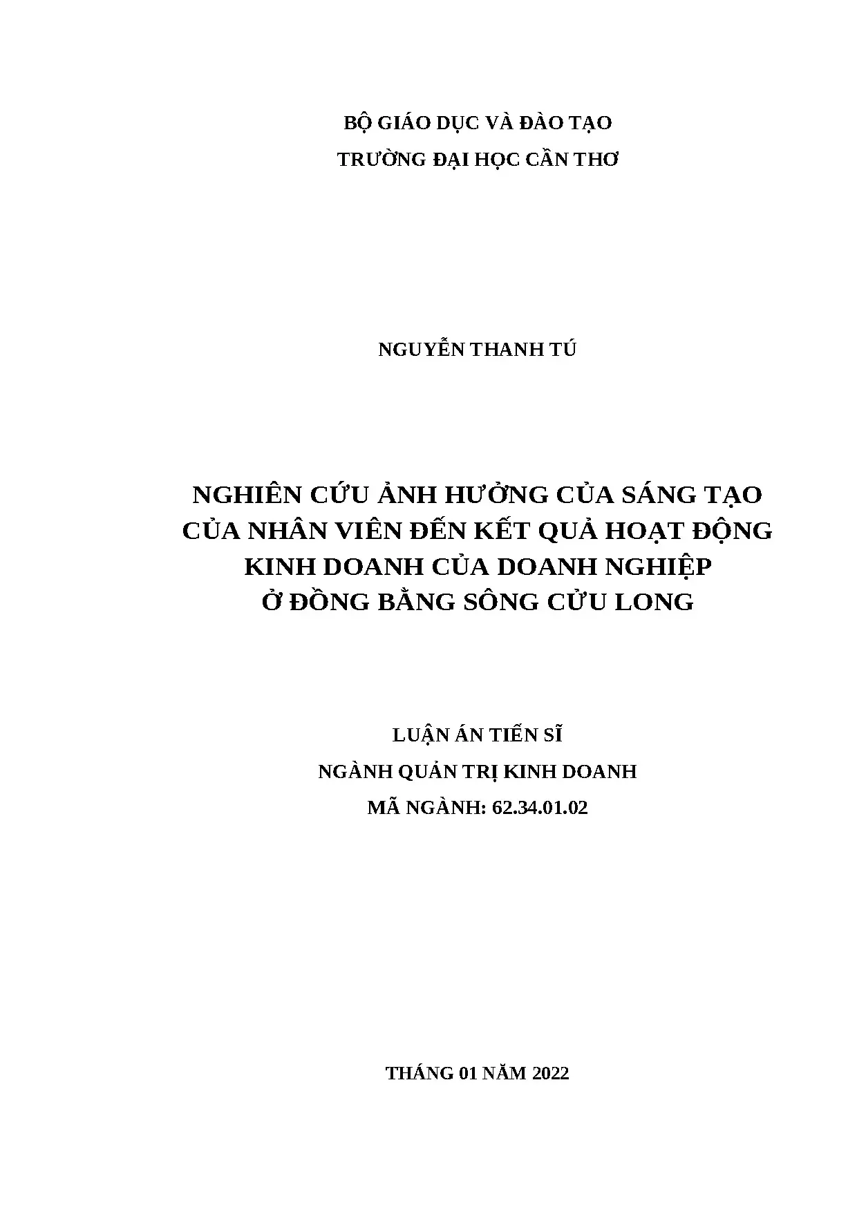 Sáng tạo nhân viên ảnh hưởng kết quả kinh doanh ĐBSCL