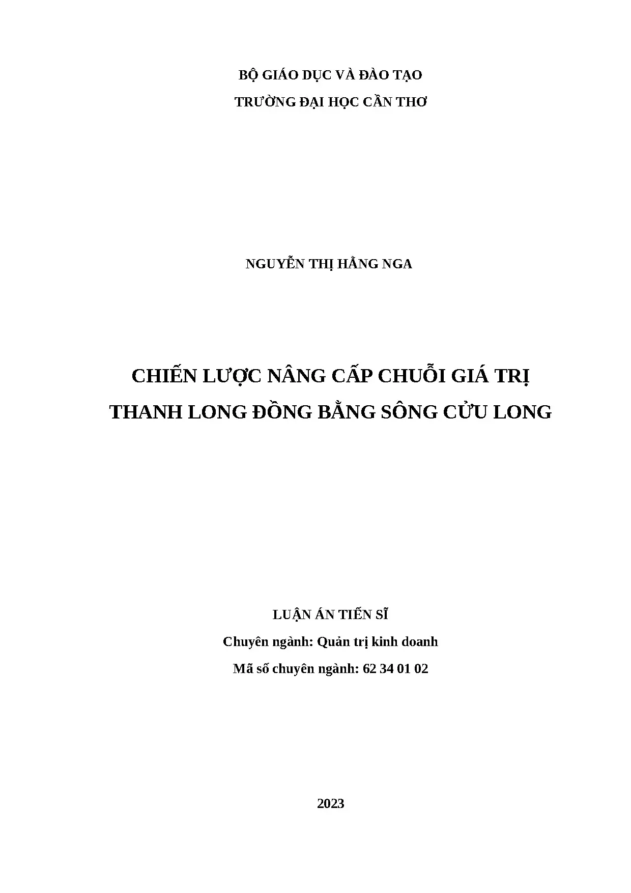 Chiến lược nâng cấp chuỗi giá trị thanh long ĐBSCL hiệu quả