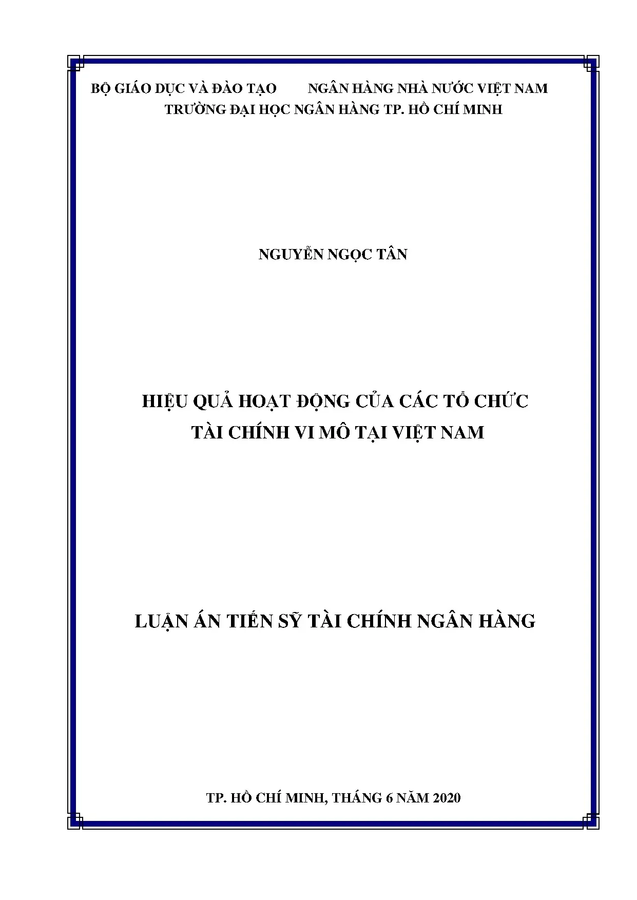 Hiệu quả hoạt động tổ chức tài chính vi mô tại Việt Nam