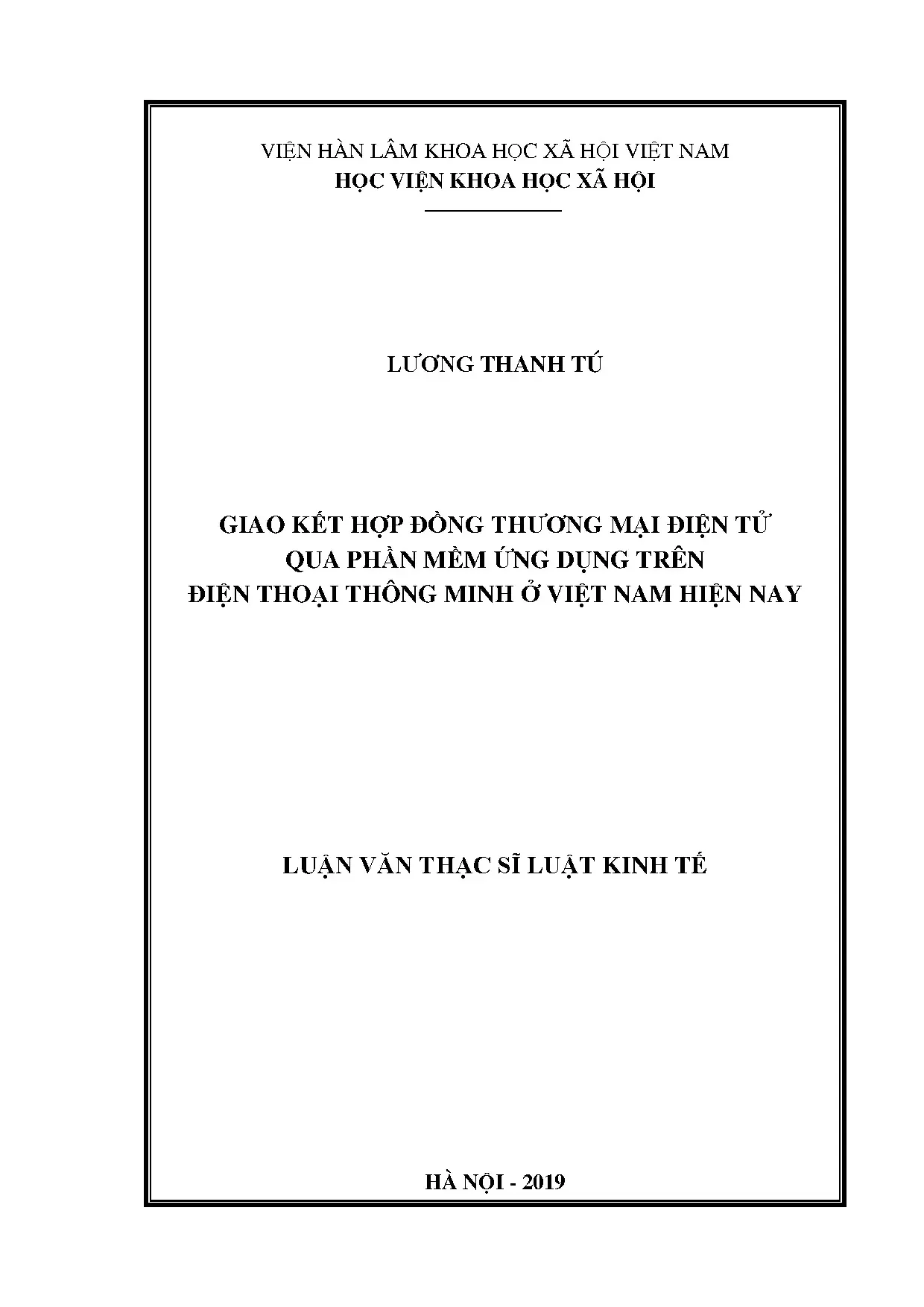 Luận án giao kết hợp đồng thương mại điện tử qua ứng dụng di động