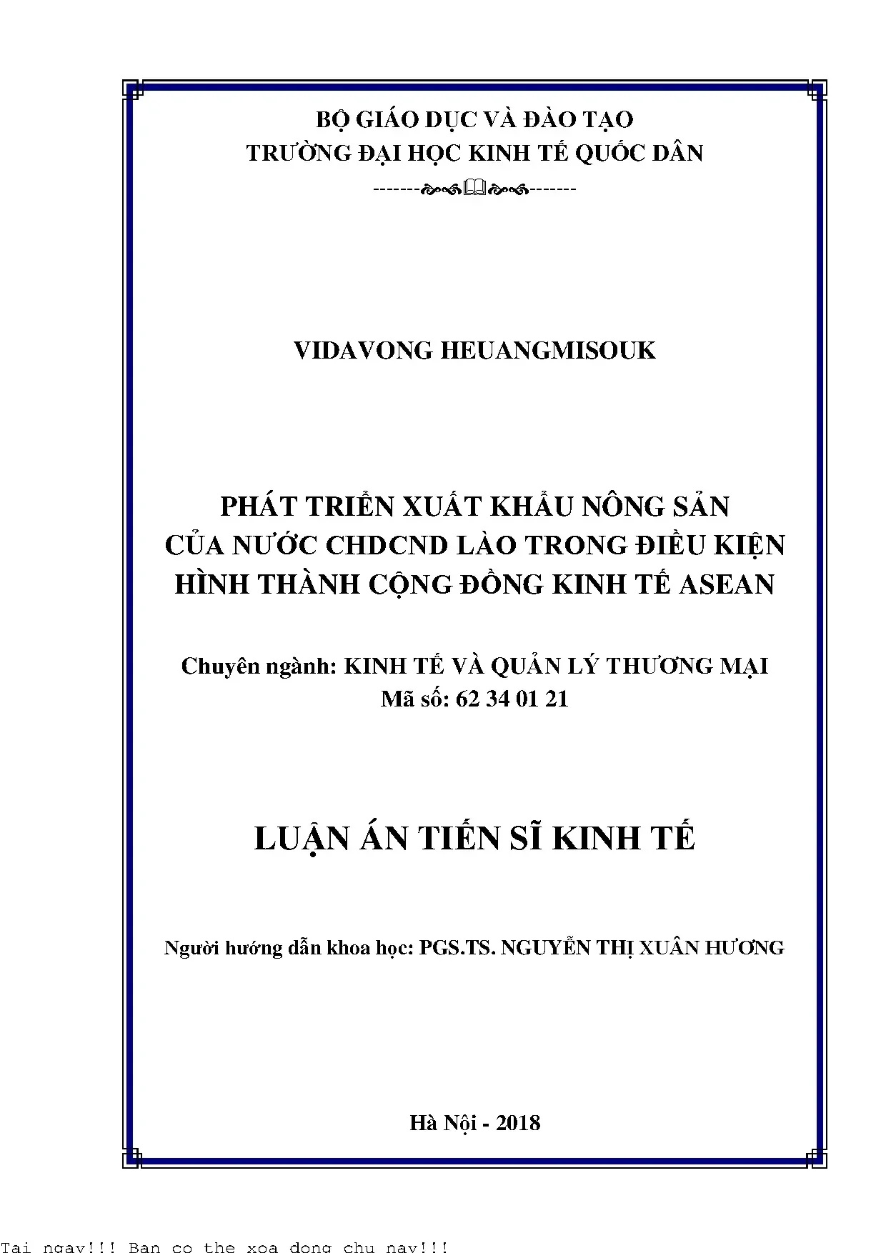 Phát triển xuất khẩu nông sản Lào trong điều kiện AEC