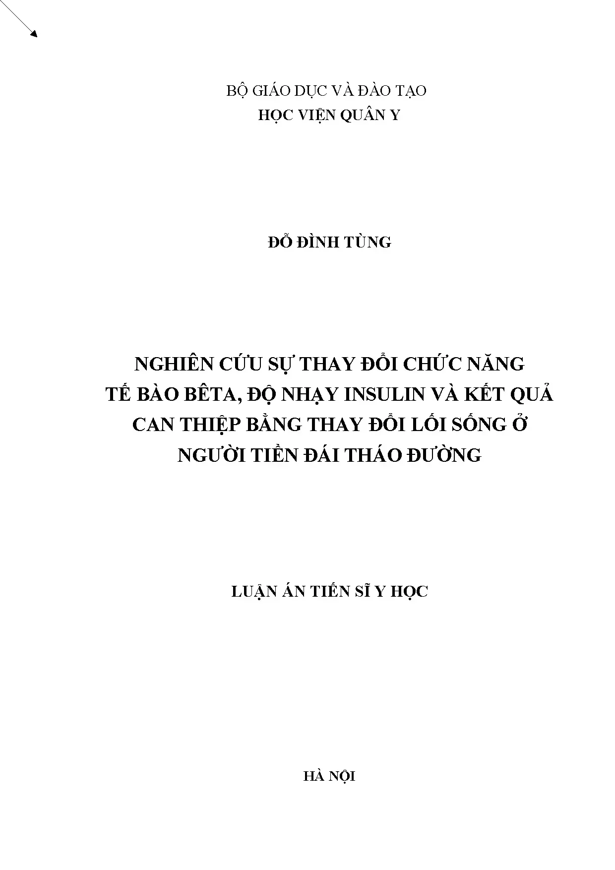 Nghiên cứu tiền đái tháo đường và chức năng tế bào bêta
