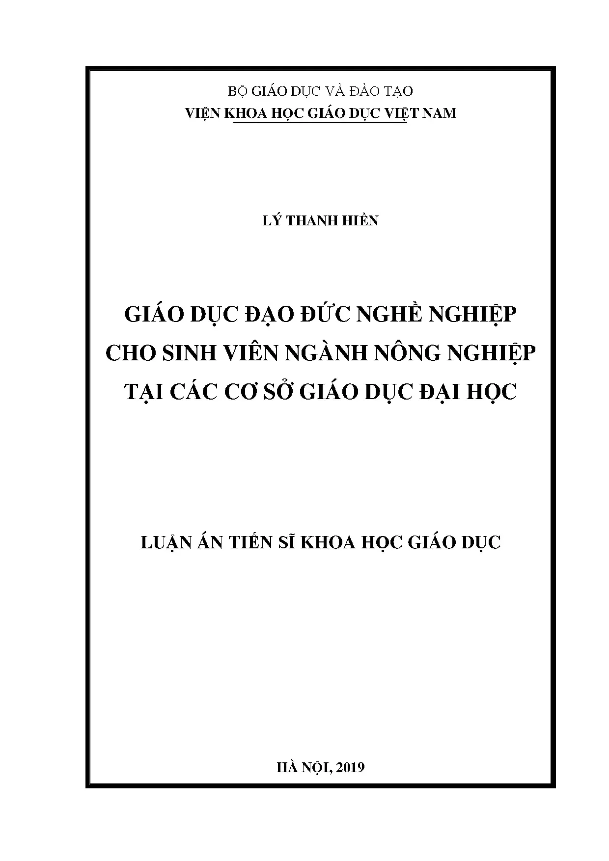 Giáo dục đạo đức nghề nghiệp cho sinh viên ngành nông nghiệp