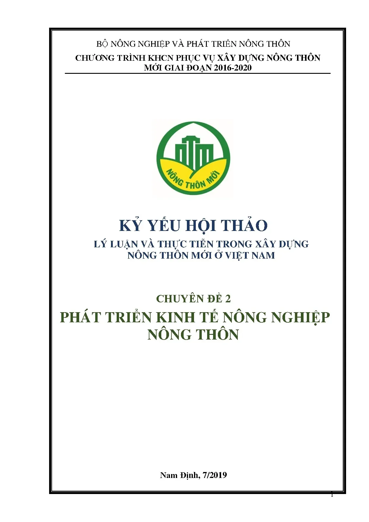 Phát triển kinh tế nông nghiệp nông thôn ở Việt Nam