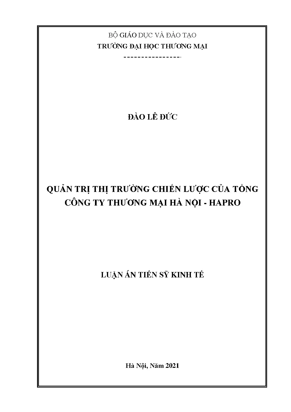 Quản trị thị trường chiến lược của Hapro