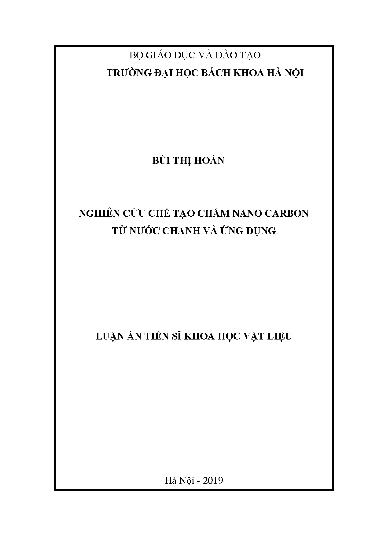 Nghiên cứu chế tạo chấm nano carbon từ nước chanh và ứng dụng