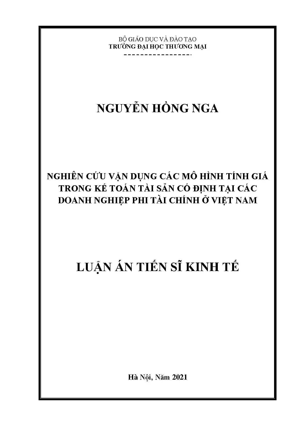 Nghiên cứu vận dụng các mô hình tính giá trong kế toán TSCĐ