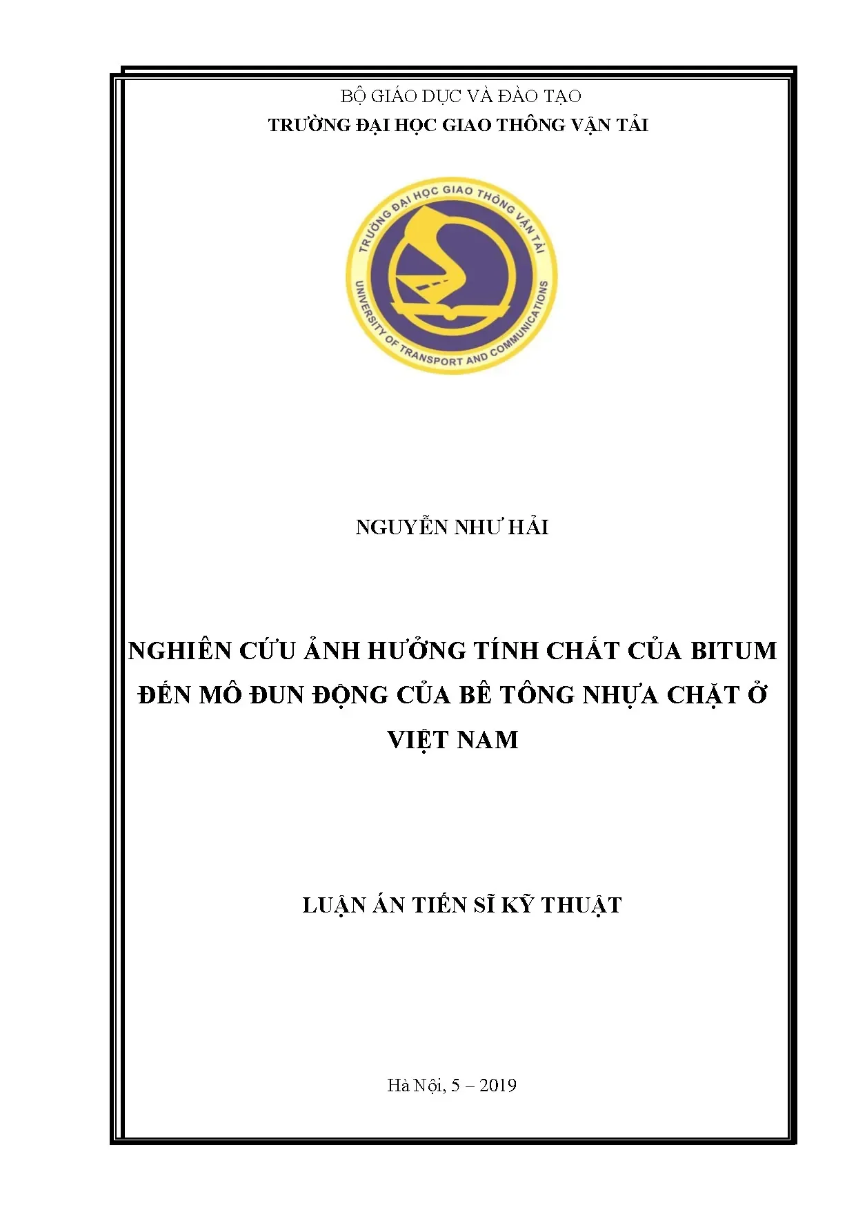 Ảnh hưởng tính chất bitum đến mô đun động bê tông nhựa chặt Việt Nam