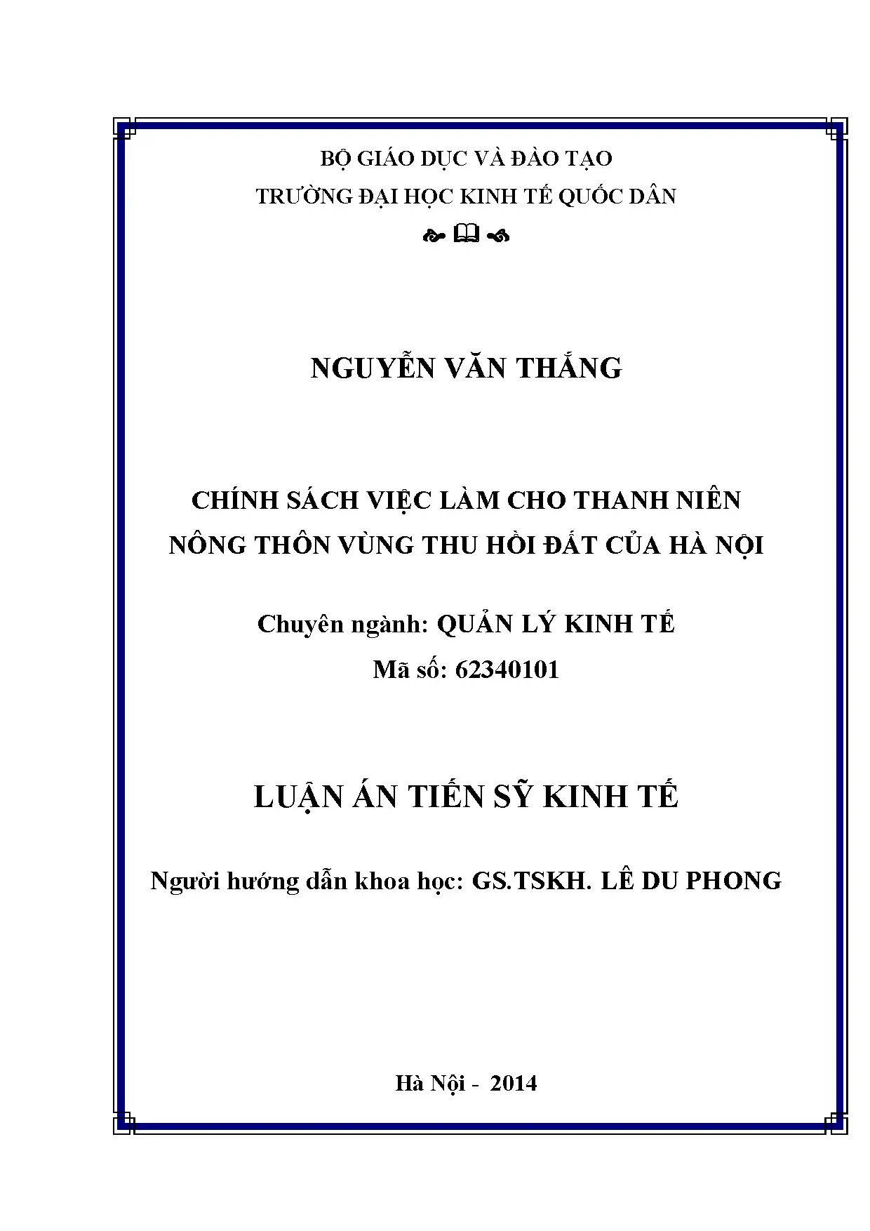 Chính sách việc làm cho thanh niên nông thôn vùng thu hồi đất Hà Nội