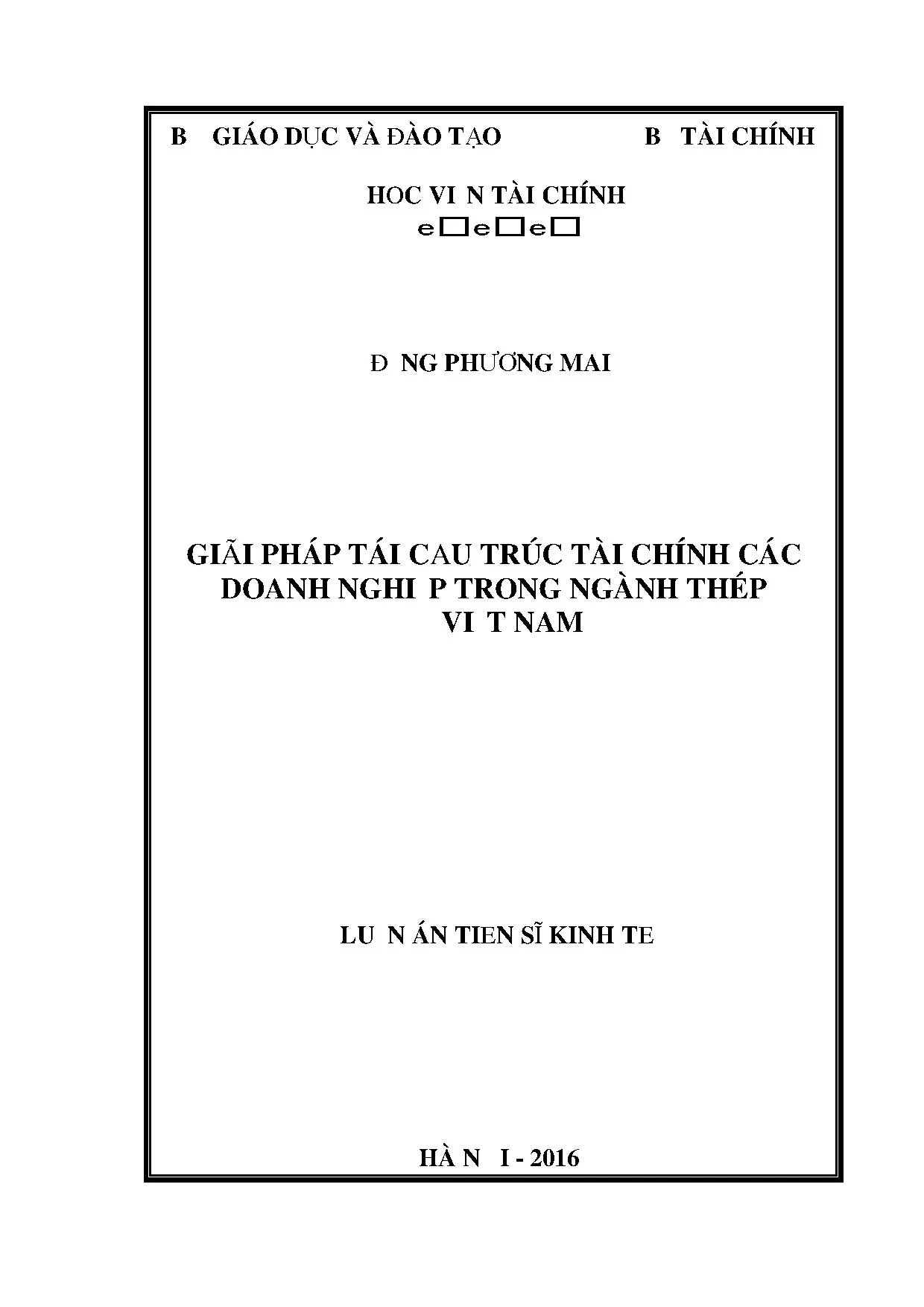 Giải pháp tái cấu trúc tài chính doanh nghiệp ngành thép Việt Nam