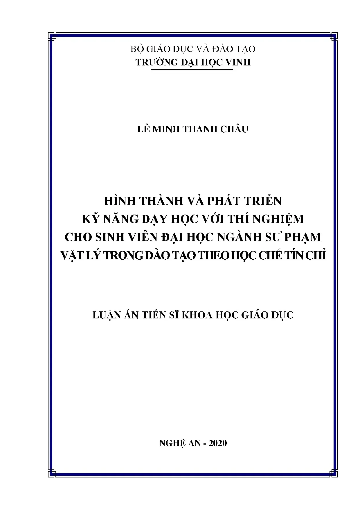 Hình thành kỹ năng dạy học thí nghiệm cho sinh viên sư phạm vật lý